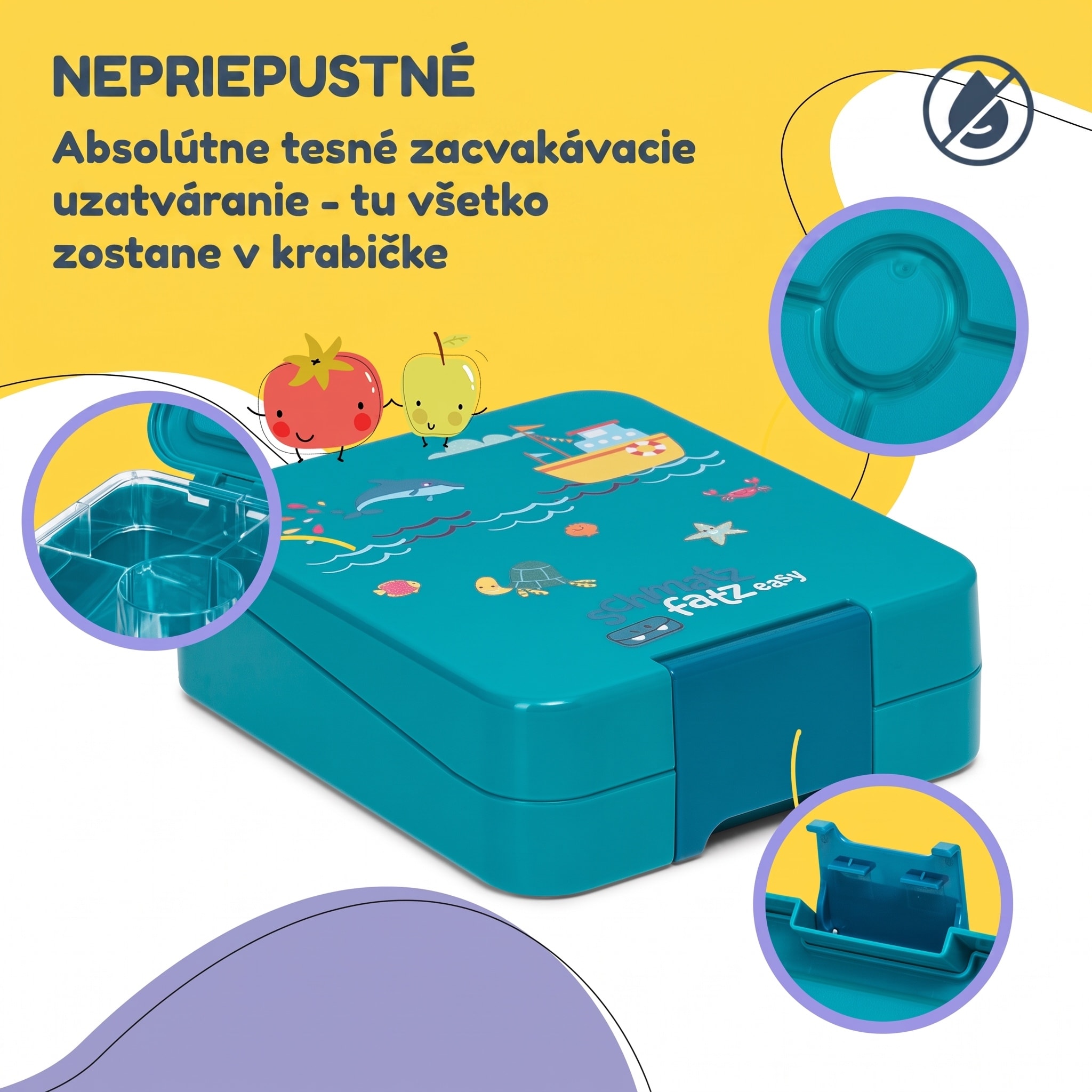 Klarstein schmatzfatz easy Snackbox 4 priehradky 18 x 15 x 5 cm – Obrázok 3