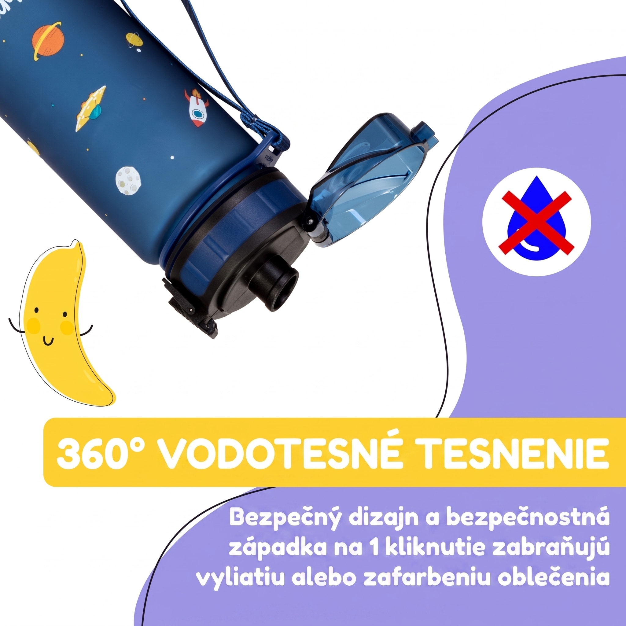 Klarstein Schmatzfatz Wakaba fľaša na pitie | 400 ml | Tritan | Popruh na prenášanie | Bez BPA – Obrázok 3