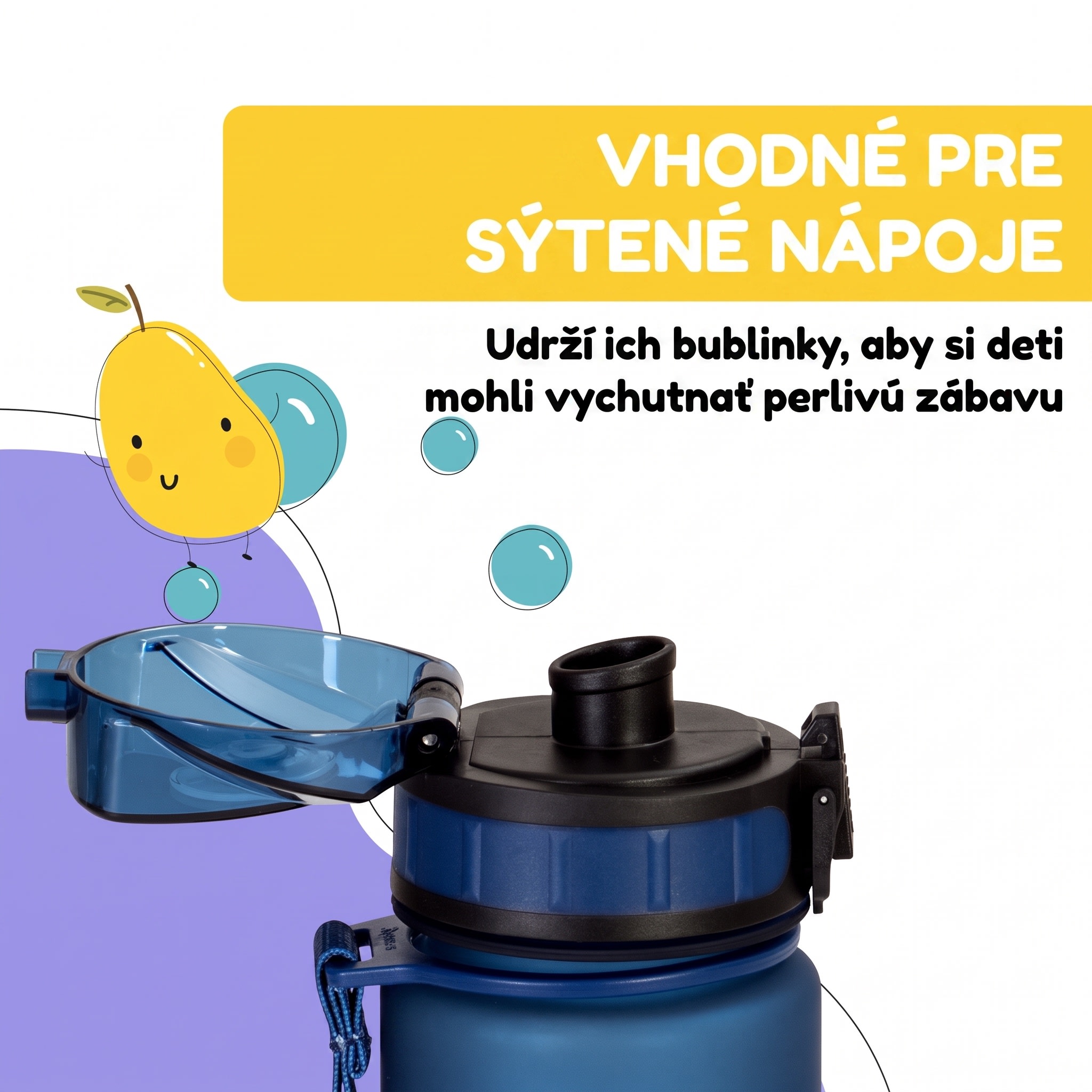 Klarstein Schmatzfatz Wakaba fľaša na pitie | 400 ml | Tritan | Popruh na prenášanie | Bez BPA – Obrázok 5