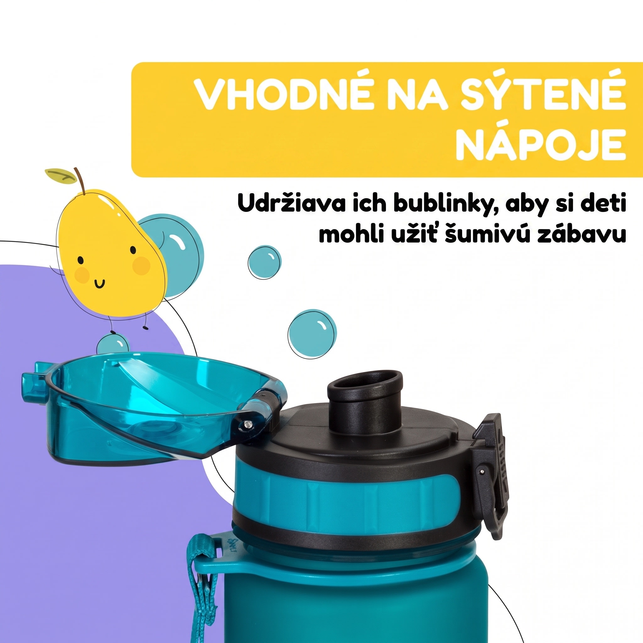 Klarstein Schmatzfatz Wakaba fľaša na pitie | 400 ml | Tritan | Popruh na prenášanie | Bez BPA – Obrázok 5
