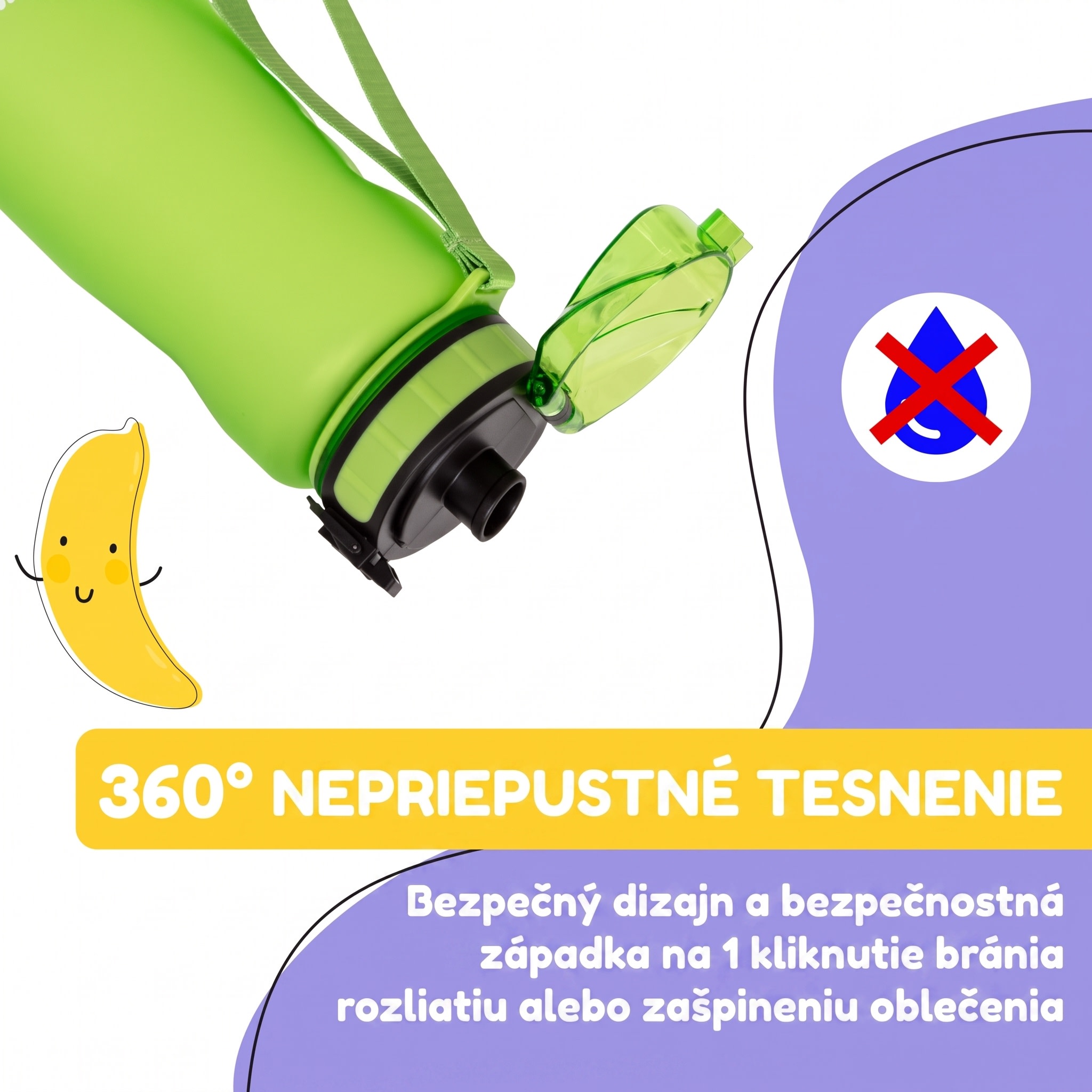 Klarstein Schmatzfatz Wakaba fľaša na pitie | 800 ml | Tritan | Popruh na prenášanie | Bez BPA – Obrázok 3