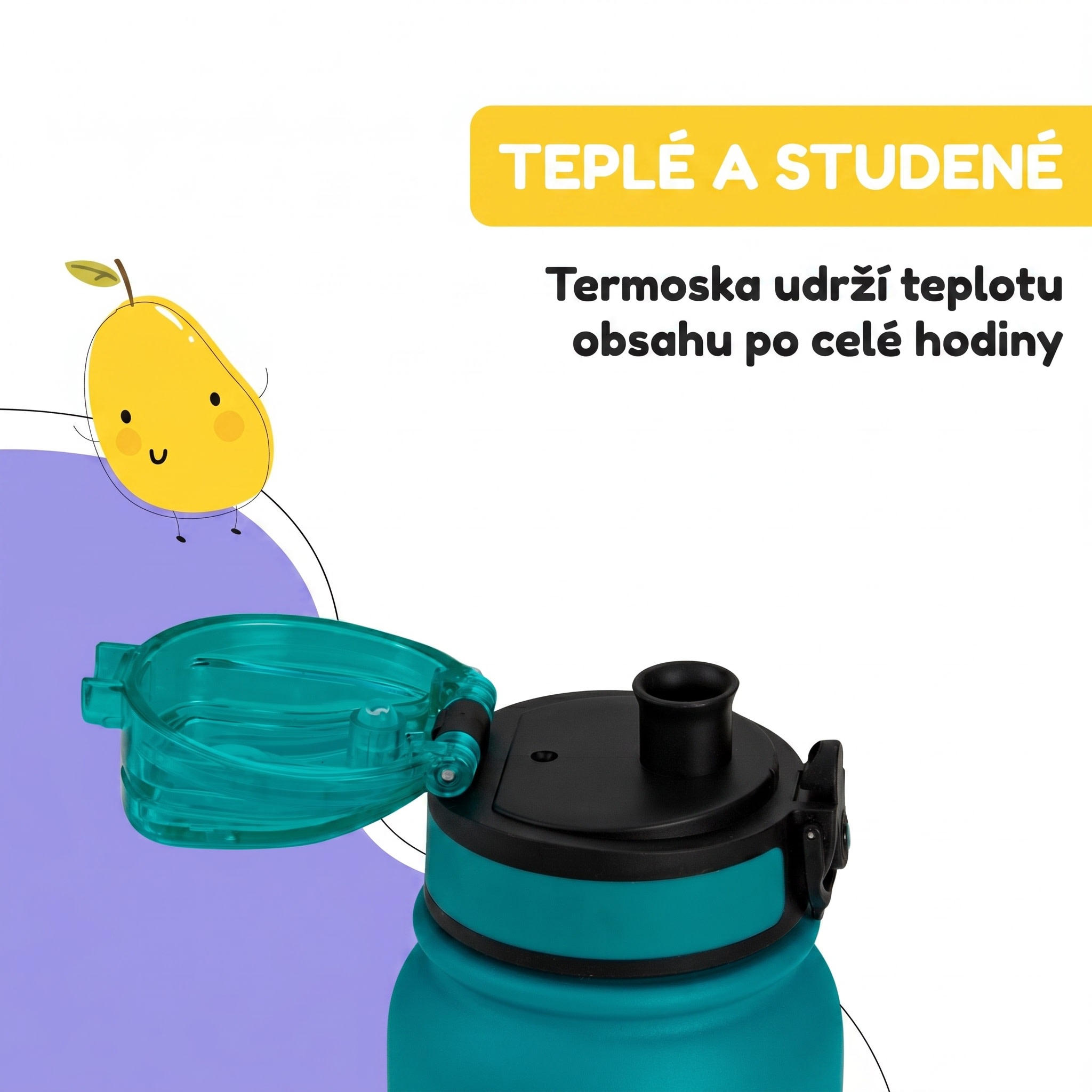 Klarstein schmatzfatz detská izolovaná fľaša na pitie 550 ml nerezová oceľ | ABS | BPA-free – Obrázok 5