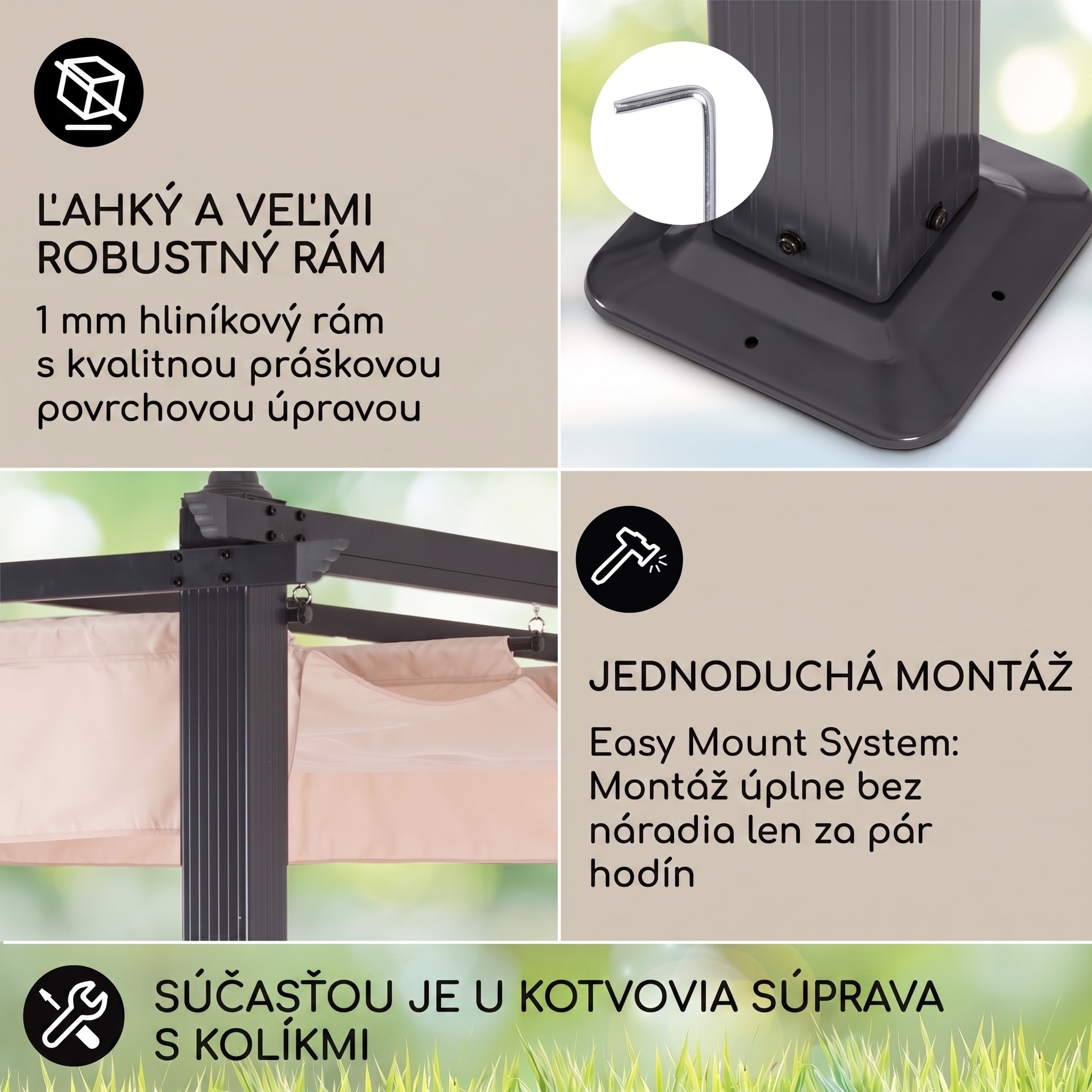 blumfeldt Pantheon pergola | 3 x 6 m | odolná voči poveternostným vplyvom | UV ochrana | celoročné použitie – Obrázok 3