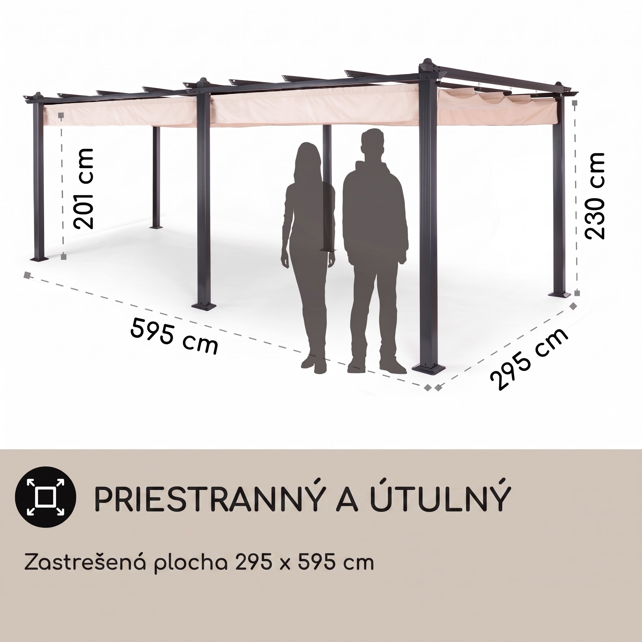 blumfeldt Pantheon pergola | 3 x 6 m | odolná voči poveternostným vplyvom | UV ochrana | celoročné použitie – Obrázok 4