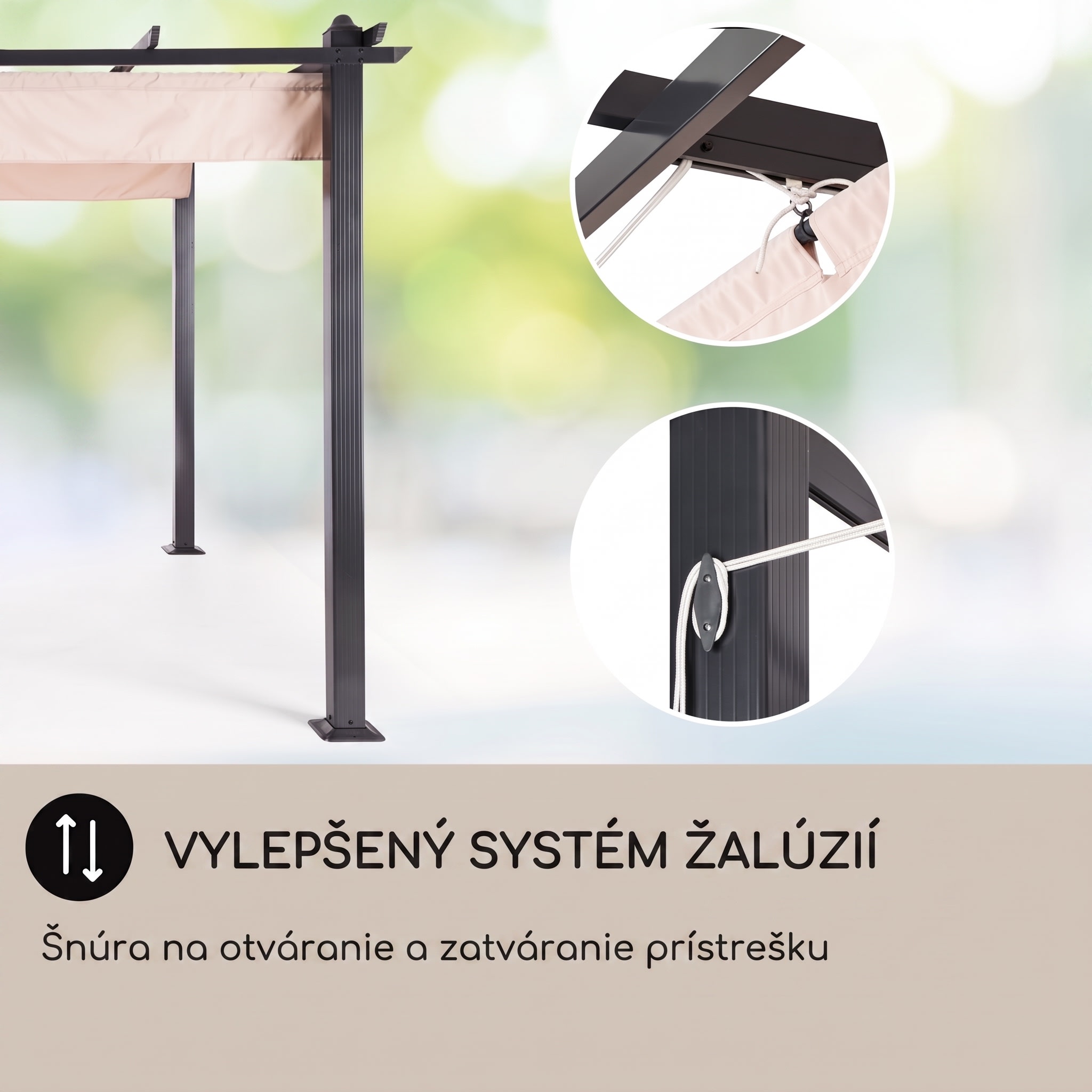 blumfeldt Pantheon pergola | 3 x 6 m | odolná voči poveternostným vplyvom | UV ochrana | celoročné použitie – Obrázok 5
