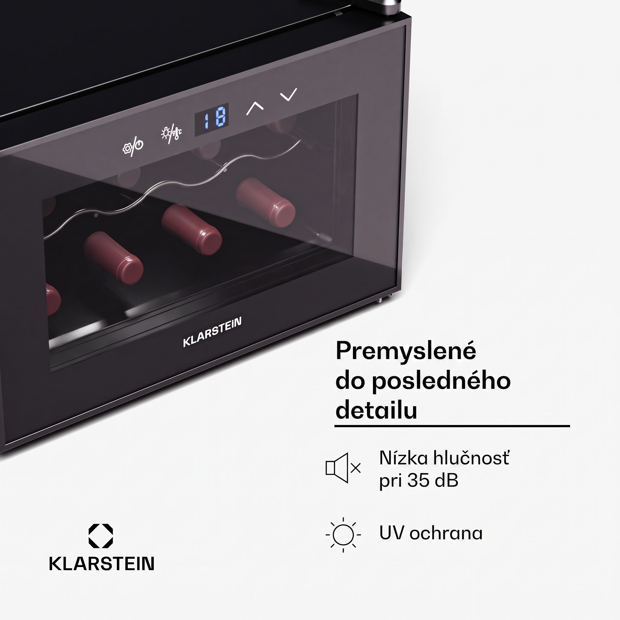 Klarstein Shiraz 8 Uno, vinotéka, 8 fliaš, 8-18°C, dotykové ovládanie – Obrázok 5