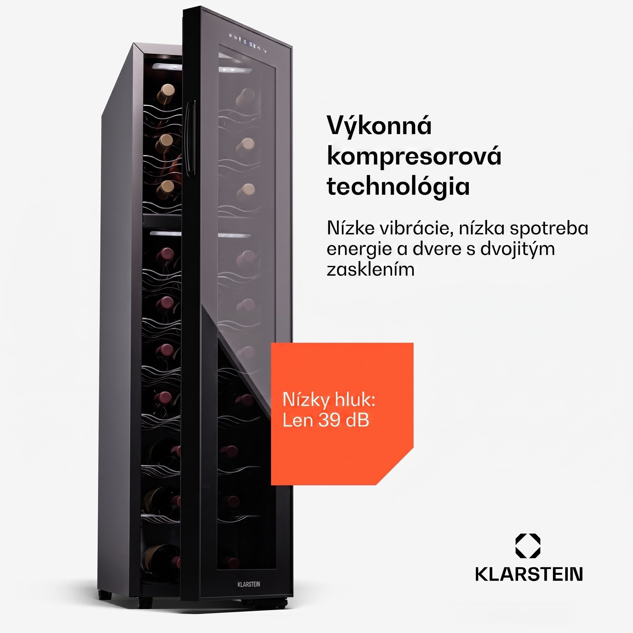 Klarstein Shiraz 27 Duo, chladnička na víno, 2 zóny, 83 l/27 fliaš, 5-18 / 5-18 °C, dotykové ovládanie – Obrázok 5