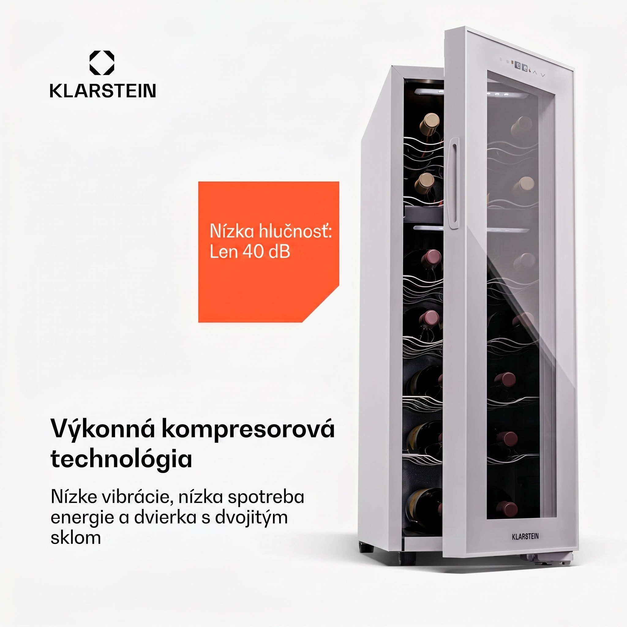 Klarstein Shiraz 18 Duo, chladnička na víno, 2 zóny, 58 l/18 fliaš, 5-18 / 5-18 °C, dotykové ovládanie – Obrázok 2