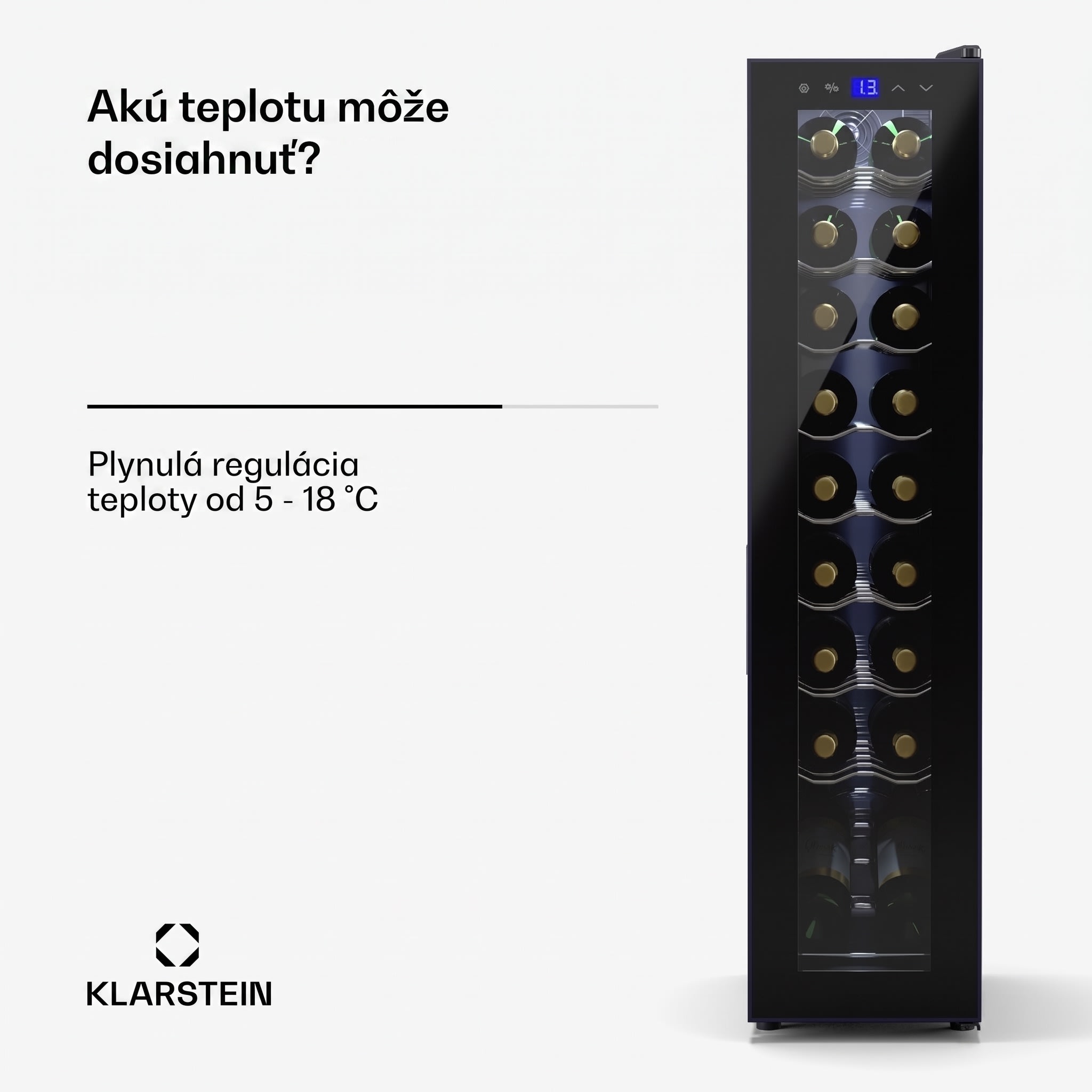 Klarstein Shiraz 18 Slim Uno, chladnička na víno, 18 fliaš, 5 - 18 °C, dotykové ovládanie – Obrázok 2