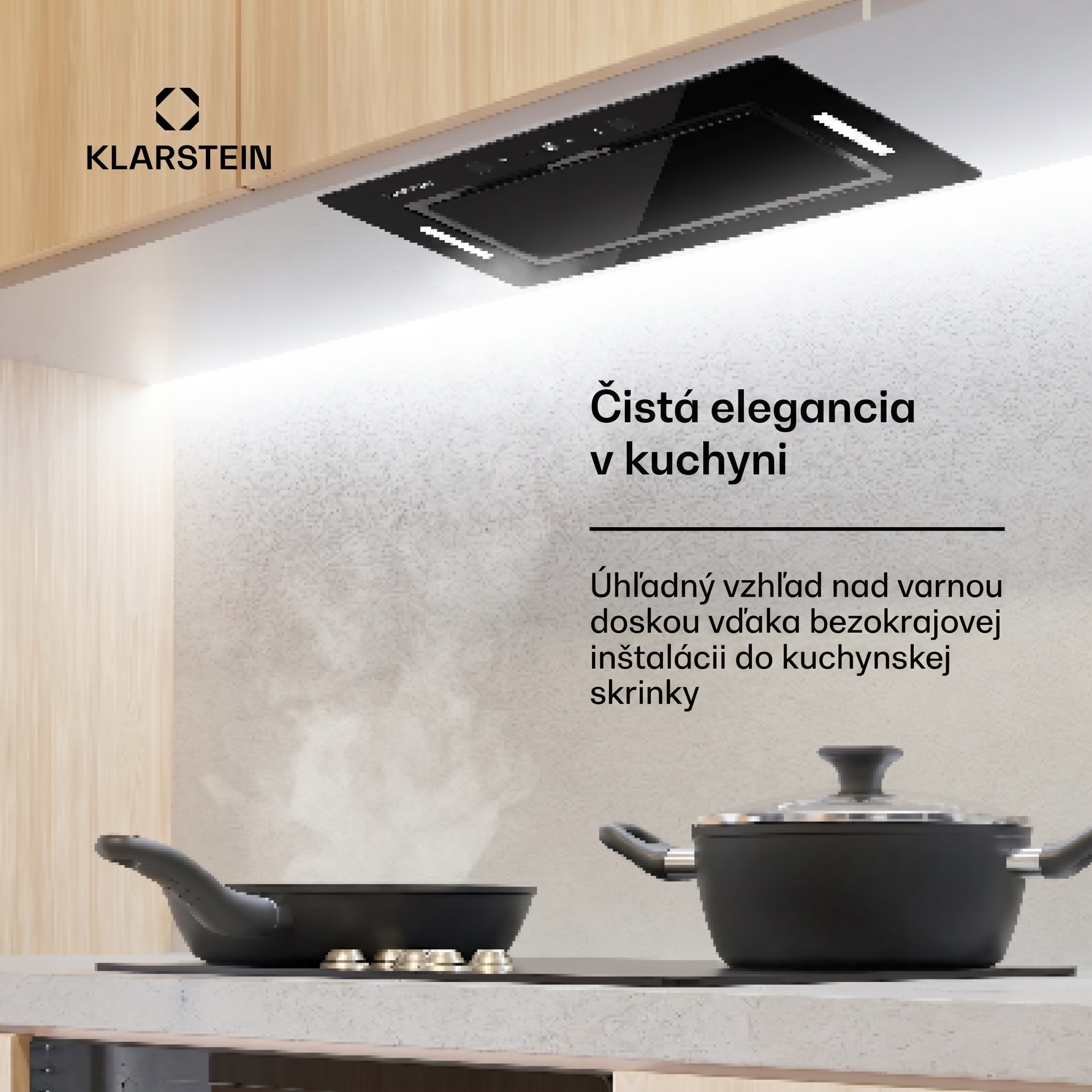 Klarstein Hektor Eco, digestor, 52 cm, 466 m³/h, dotykové ovládanie, sklo – Obrázok 2