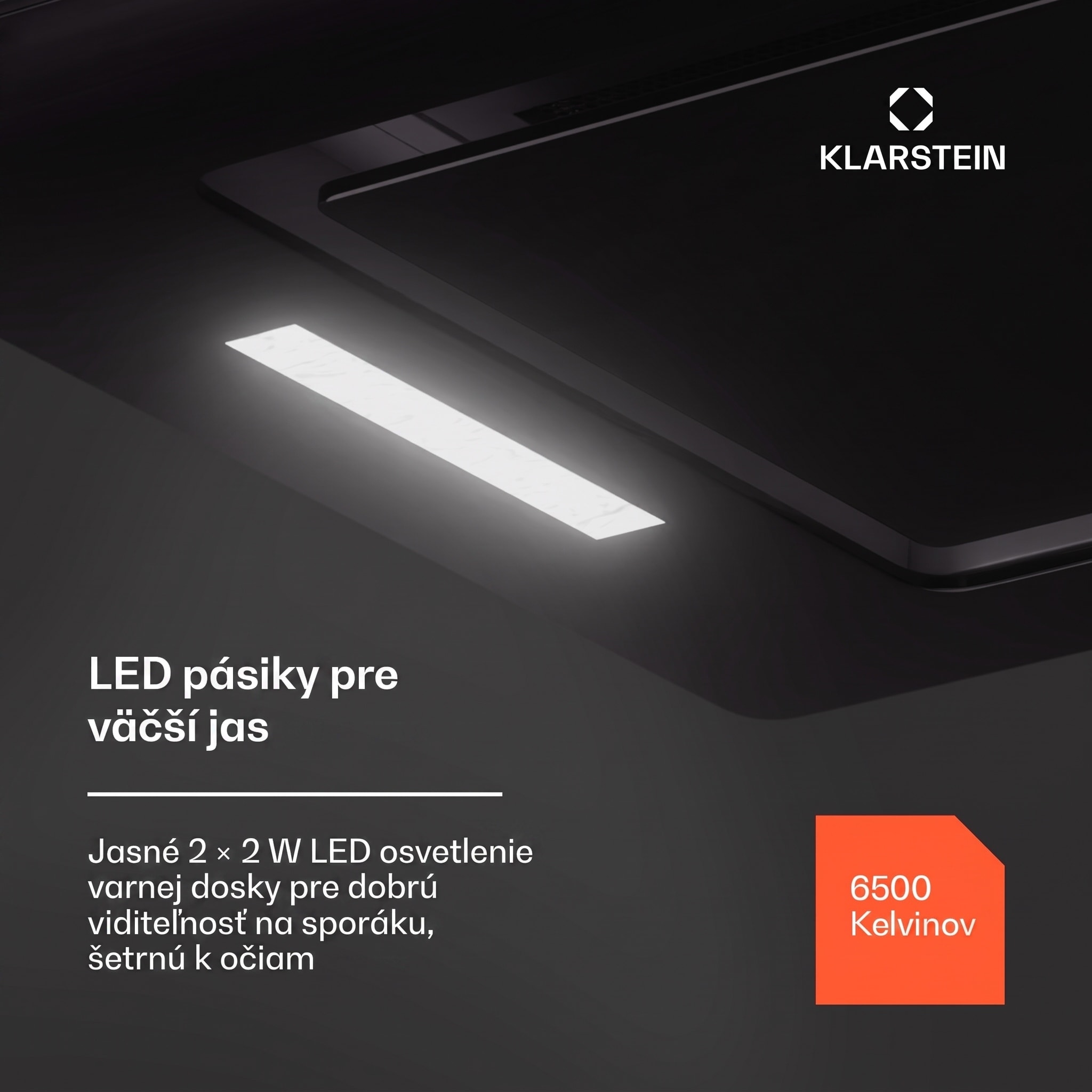 Klarstein Hektor Eco, digestor, 52 cm, 466 m³/h, dotykové ovládanie, sklo – Obrázok 4