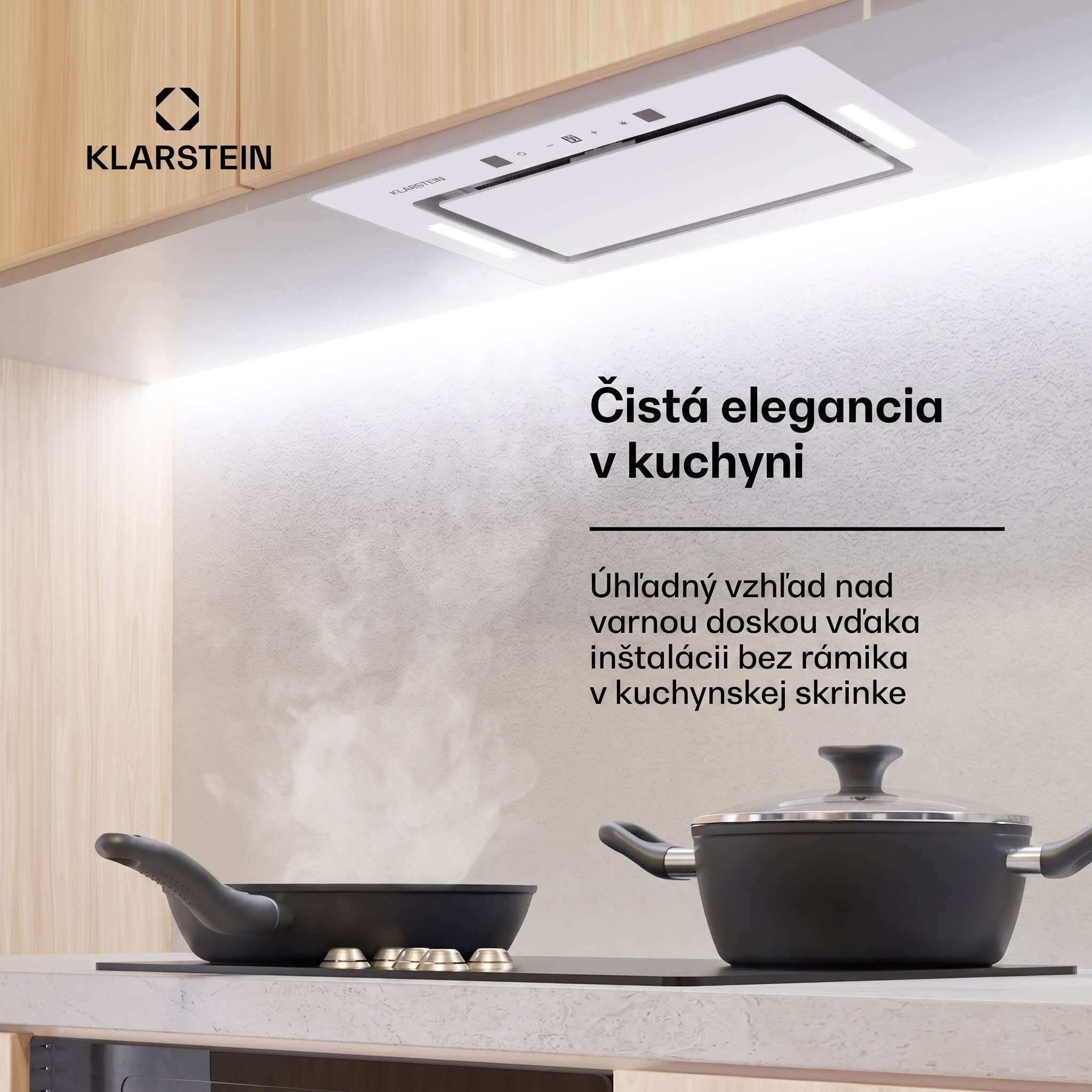 Klarstein Hektor Eco, digestor, 52 cm, 446 m³/h, dotykové ovládanie, sklo – Obrázok 2