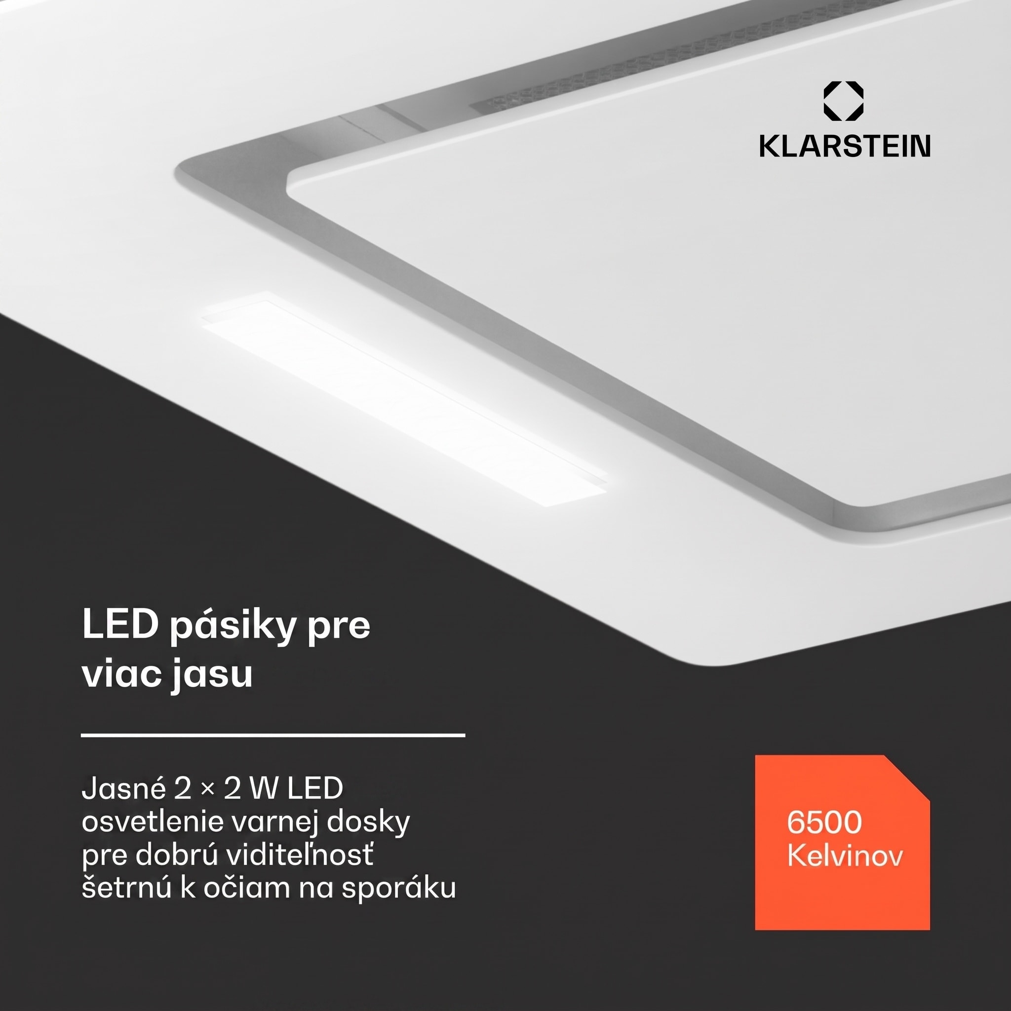 Klarstein Hektor Eco, digestor, 52 cm, 446 m³/h, dotykové ovládanie, sklo – Obrázok 4