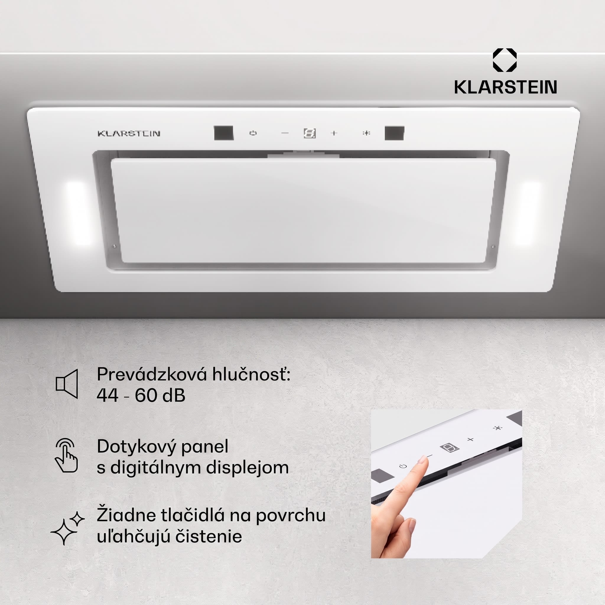 Klarstein Hektor Eco, digestor, 52 cm, 446 m³/h, dotykové ovládanie, sklo – Obrázok 5