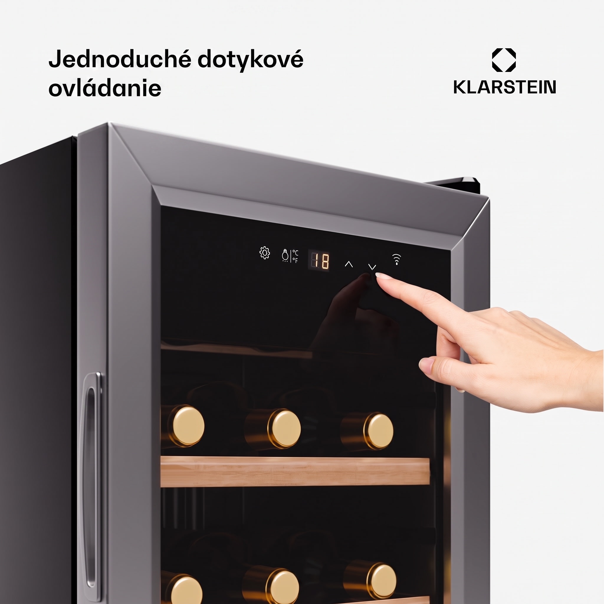 Klarstein Shiraz Premium Smart 18, Chladnička na víno na 18 fliaš – Obrázok 5
