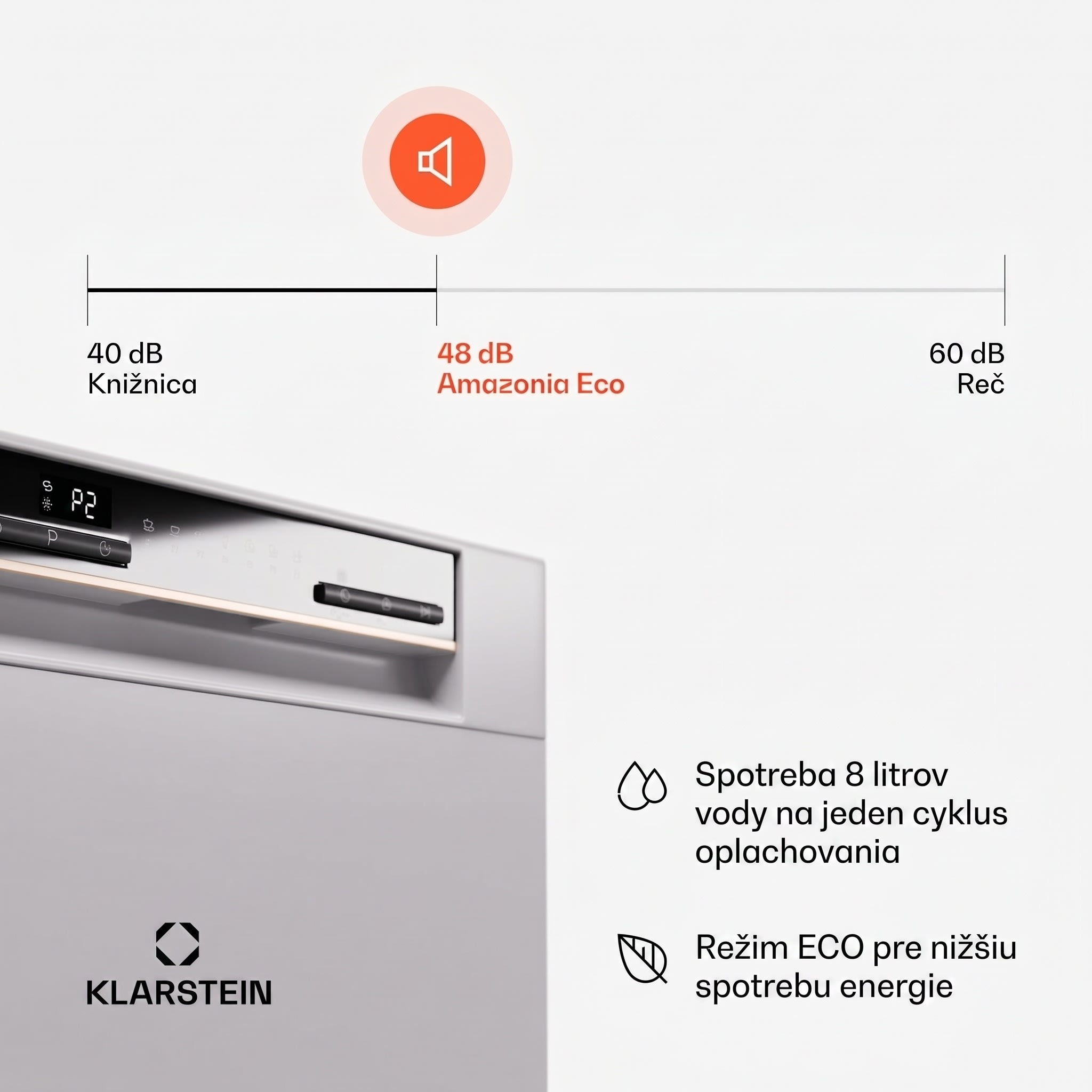 Klarstein Amazonia Eco 8, umývačka riadu – Obrázok 4