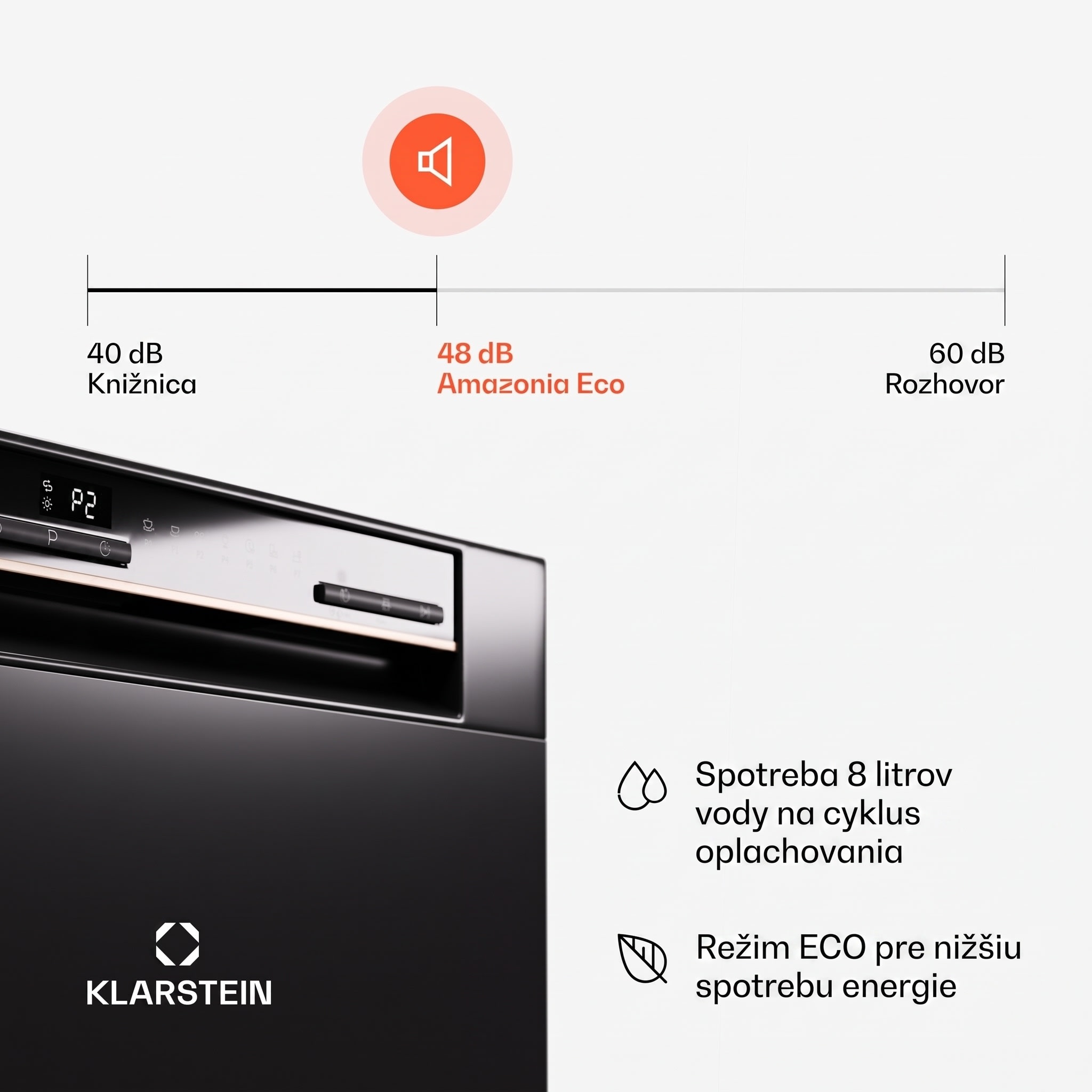 Klarstein Amazonia Eco 8, umývačka riadu – Obrázok 4