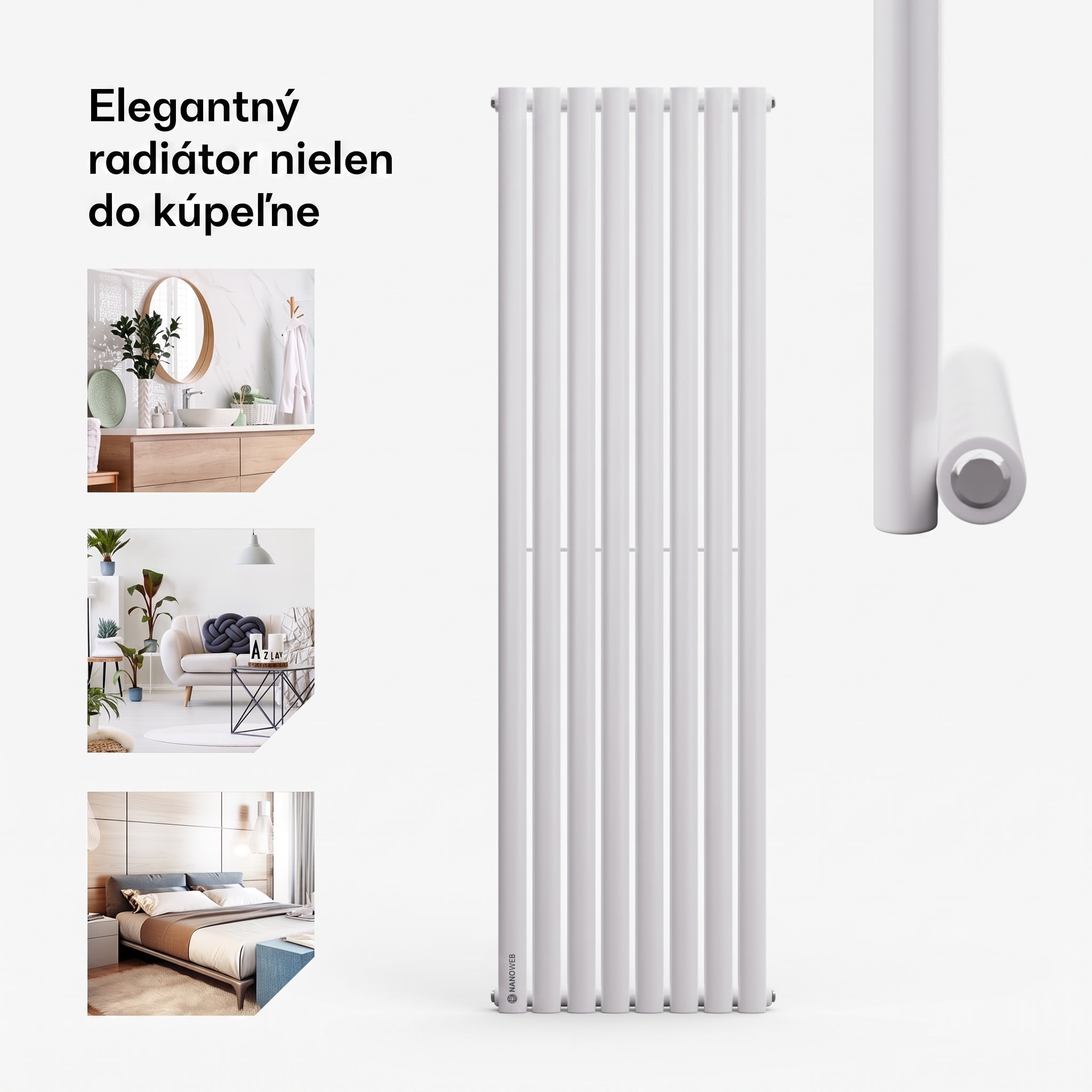 Blumfeldt Tallheo, 47 x 160, radiátor, rúrkový radiátor, 728 W, teplá voda, 1/2 – Obrázok 2