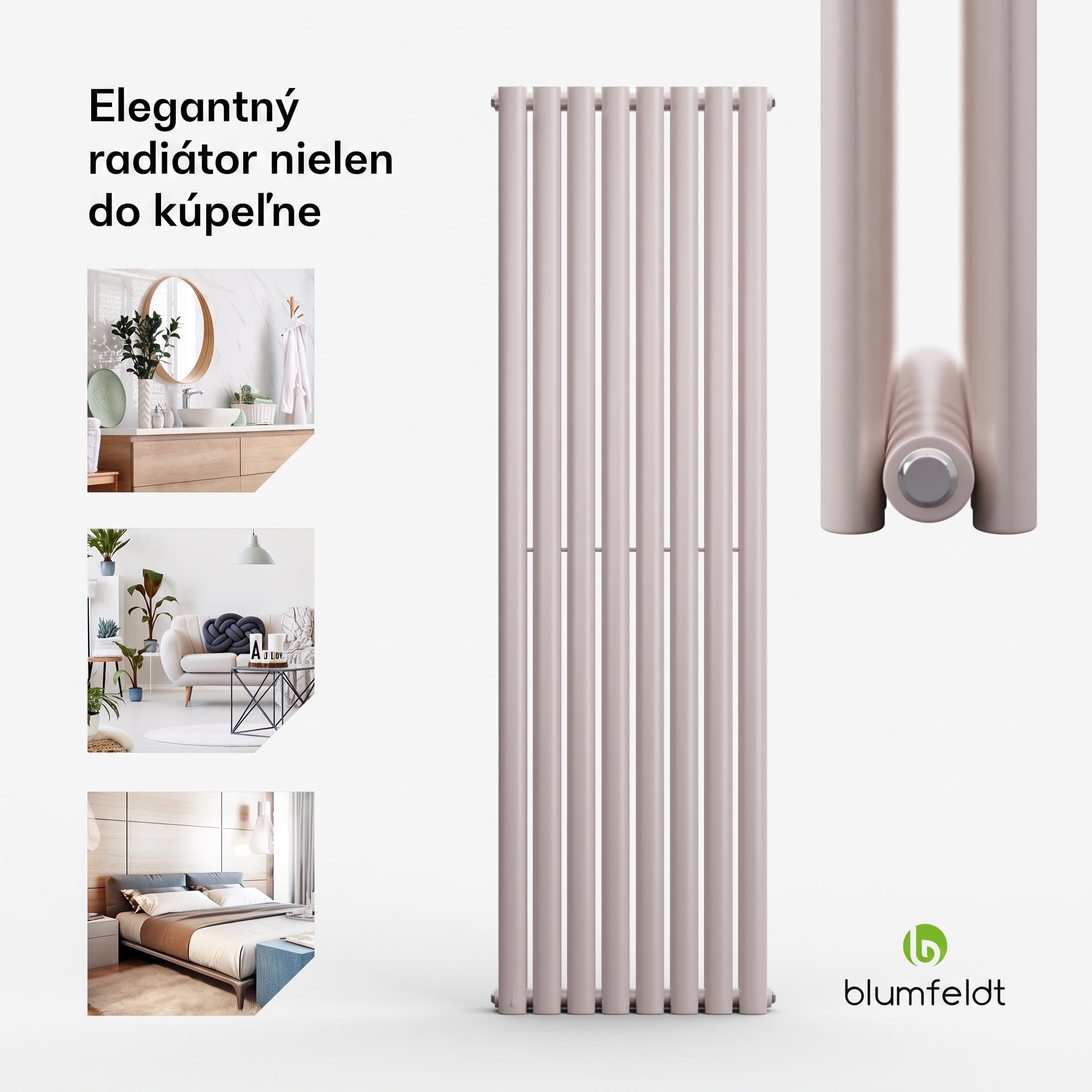 Blumfeldt Tallheo, 47 x 160, radiátor, kúpeľňový radiátor, rúrkový radiátor, 1472 W, teplovodný, 1/2 – Obrázok 2