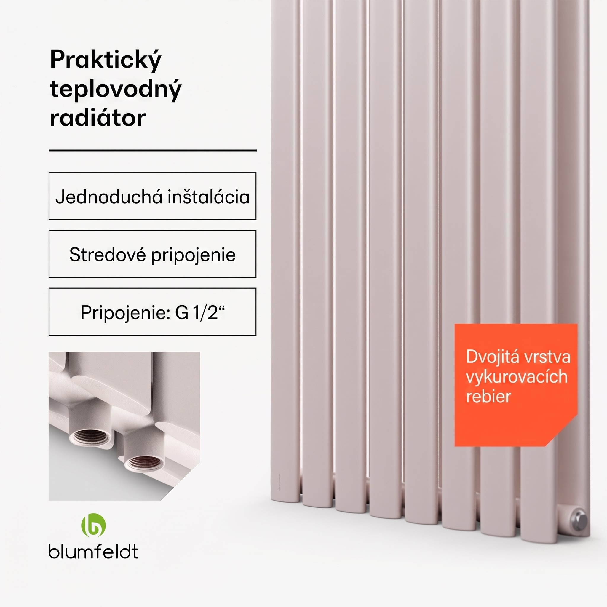 Blumfeldt Tallheo, 47 x 160, radiátor, kúpeľňový radiátor, rúrkový radiátor, 1472 W, teplovodný, 1/2 – Obrázok 3