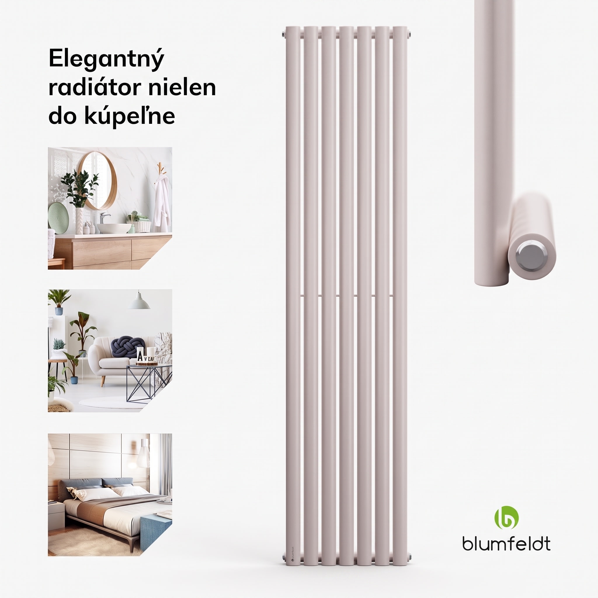 Blumfeldt Tallheo, 41 x 180, radiátor, kúpeľňový radiátor, rúrkový radiátor, 691 W, teplovodný, 1/2 – Obrázok 2