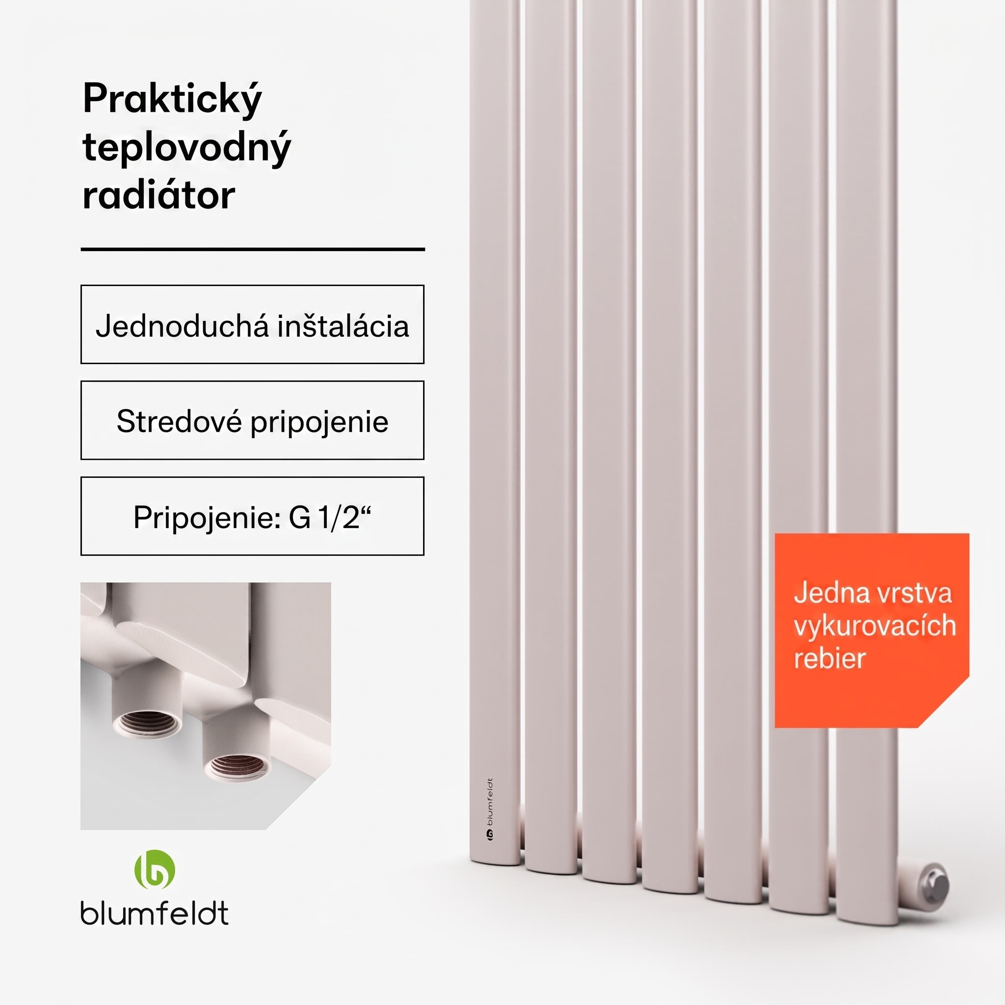 Blumfeldt Tallheo, 41 x 180, radiátor, kúpeľňový radiátor, rúrkový radiátor, 691 W, teplovodný, 1/2 – Obrázok 3