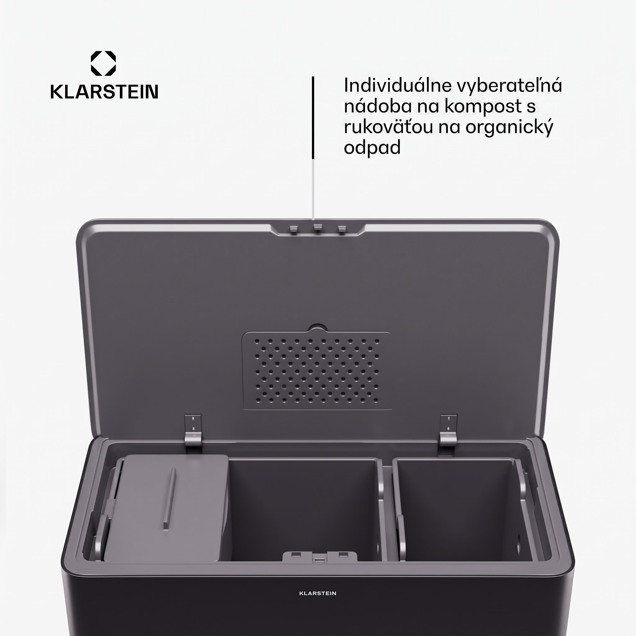 Klarstein Yuma, odpadkový kôš, 40 l, vrátane kompostéra, s nožičkami, pachový filter – Obrázok 4