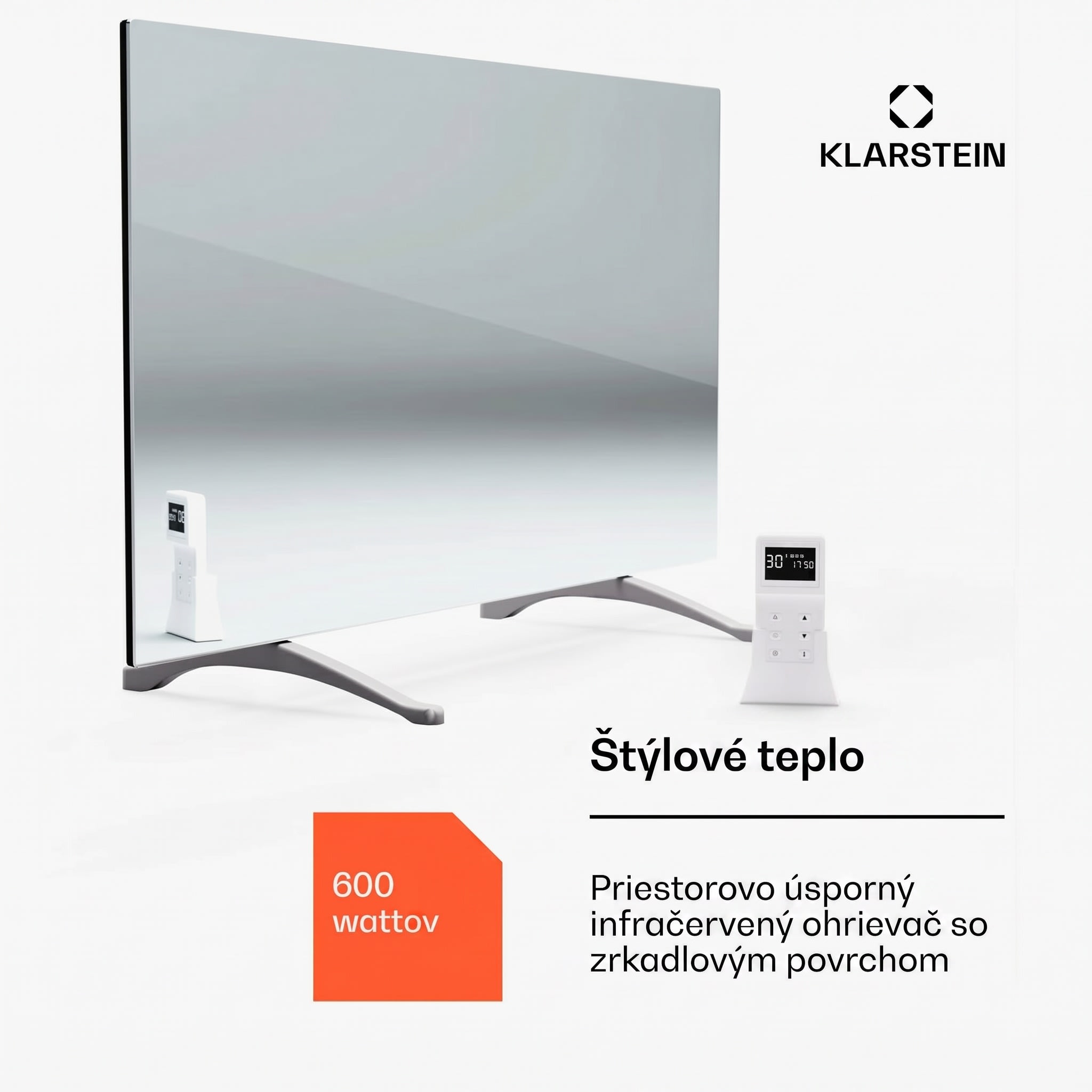 Klarstein Marvel Mirror 600, infračervený ohrievač, 600 W, týždenný časovač, zrkadlo – Obrázok 2