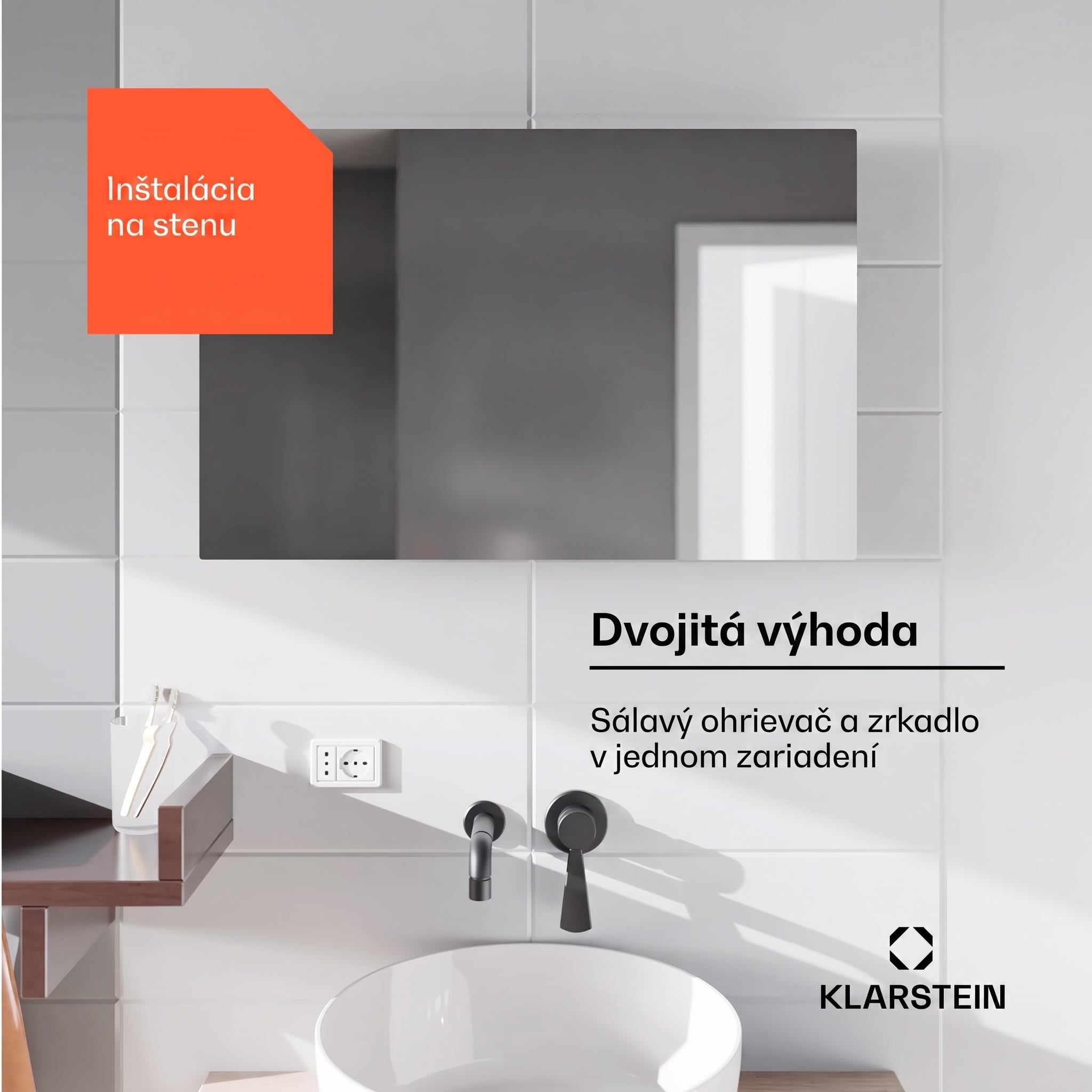 Klarstein Marvel Mirror 600, infračervený ohrievač, 600 W, týždenný časovač, zrkadlo – Obrázok 5
