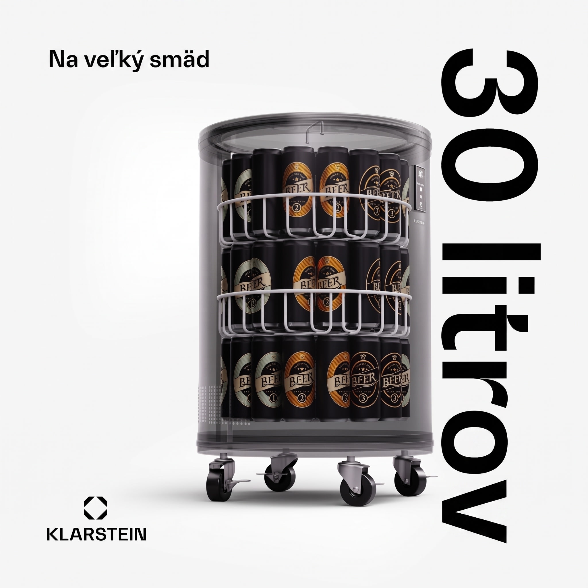 Klarstein Mr. Barbot 30, chladnička na nápoje, barová chladnička, 30 litrov, 0-16 °C, mobilná – Obrázok 3