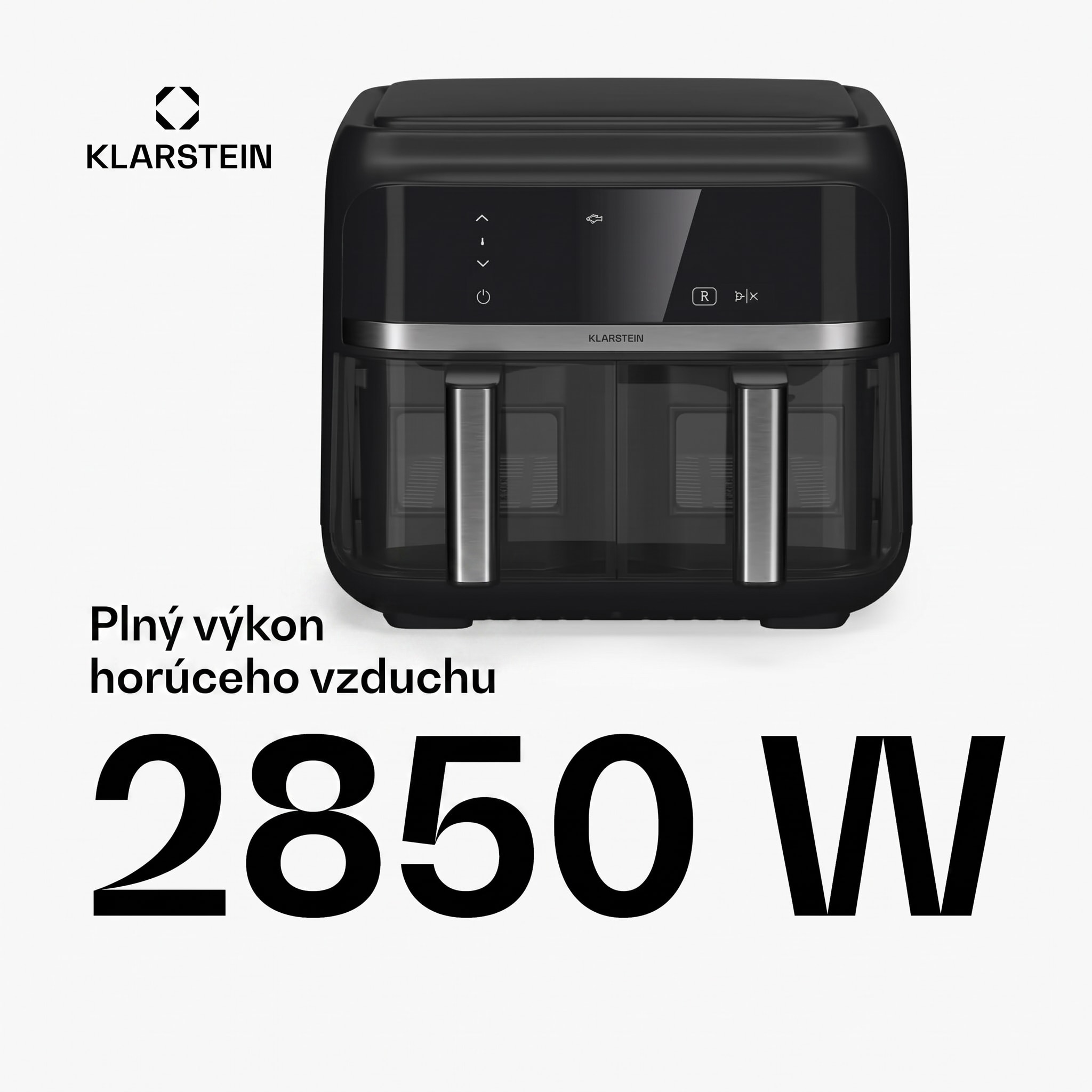 Klarstein VitaFry Duo Skylight teplovzdušná fritéza 7,6 l, 2 varné zóny, 6 programov – Obrázok 3