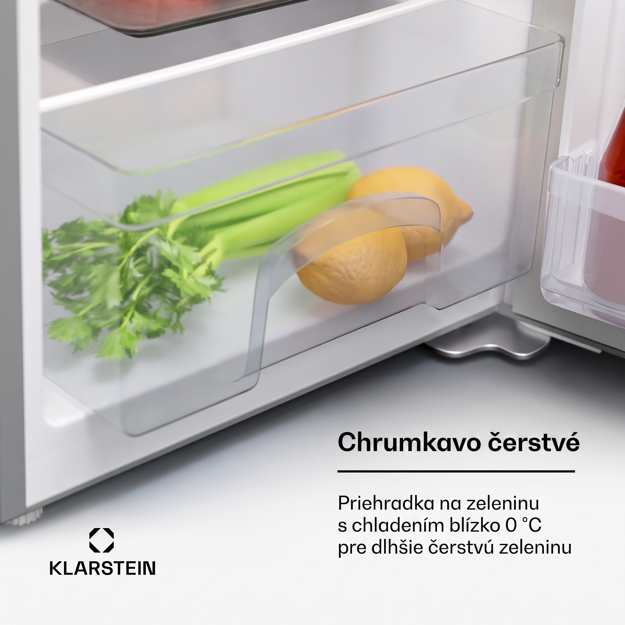 Klarstein Cool Cousin, chladnička s mrazničkou, 70/11 l, 40 dB, 2 police – Obrázok 5