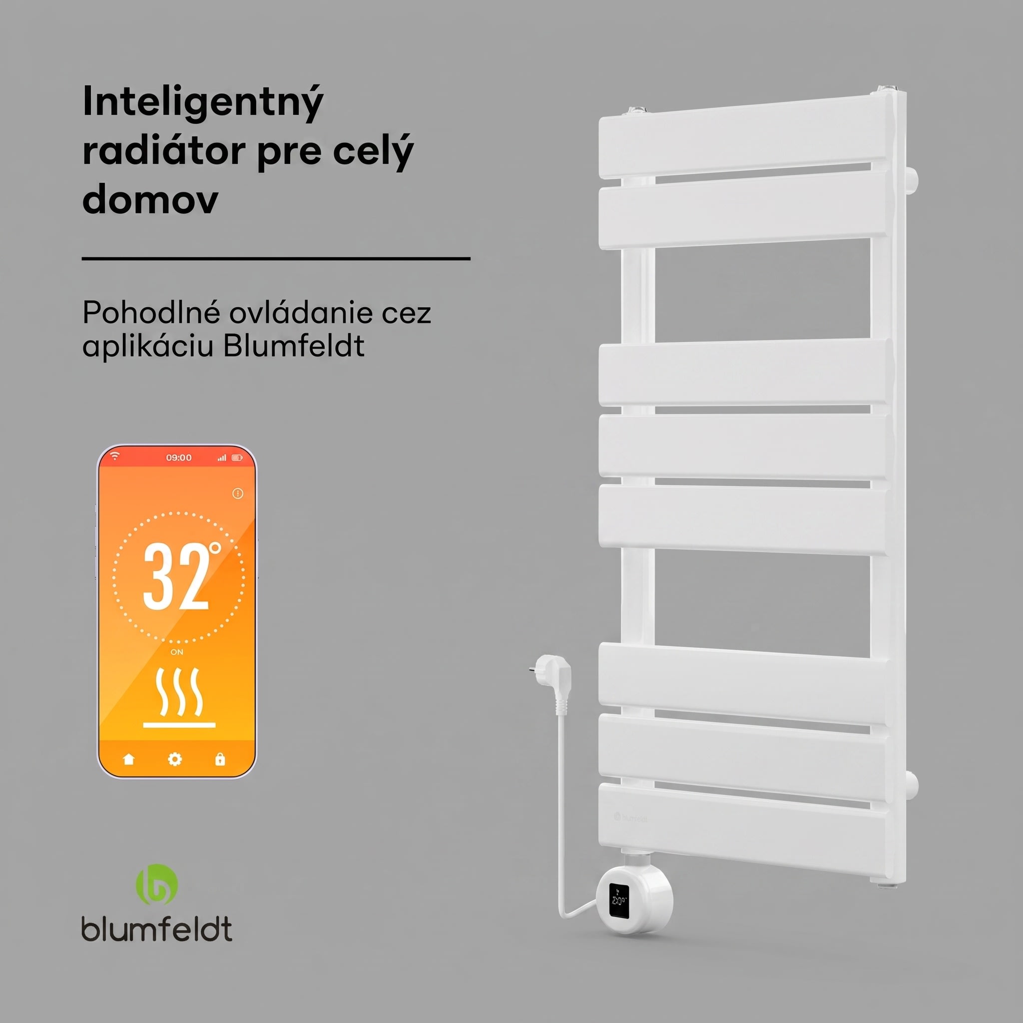 Blumfeldt Fairmont Smart, radiátor, 80 x 45 cm, 600 W – Obrázok 2