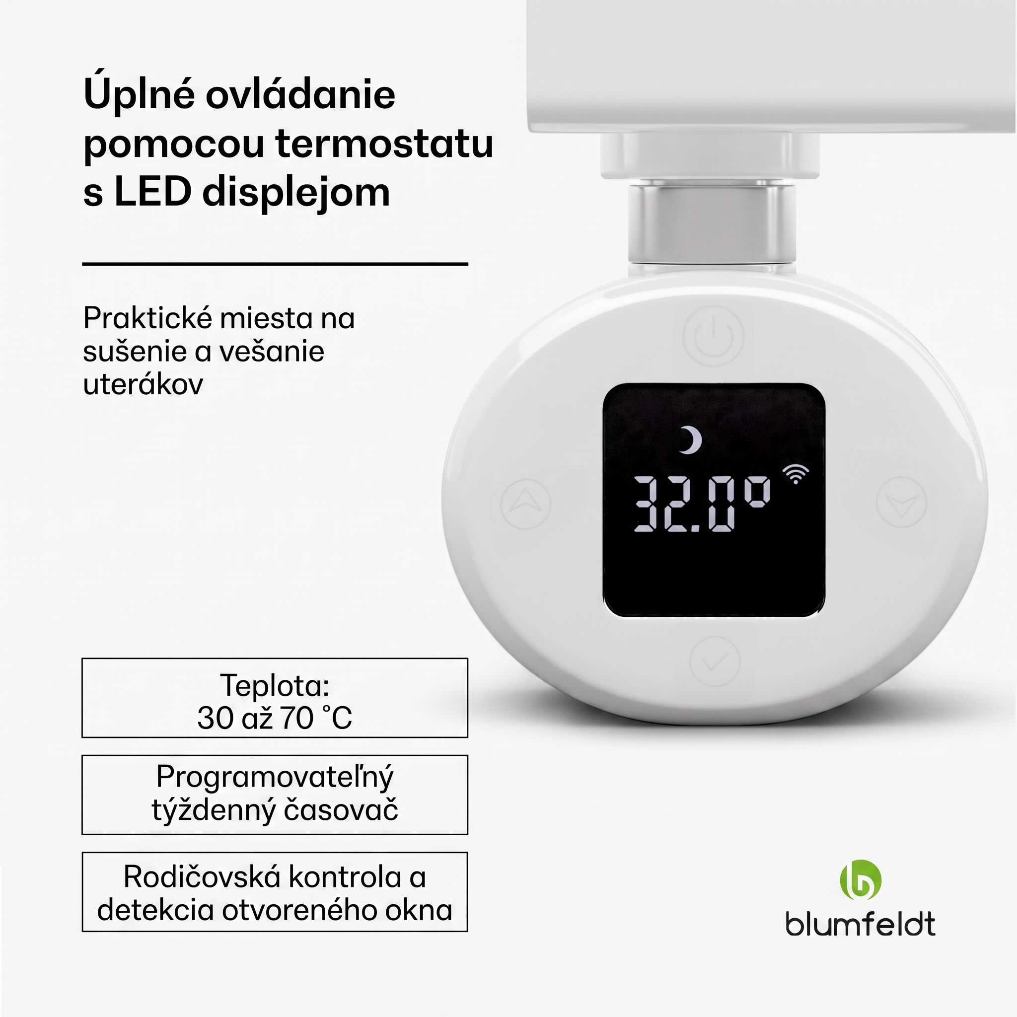 Blumfeldt Fairmont Smart, radiátor, 80 x 45 cm, 600 W – Obrázok 5