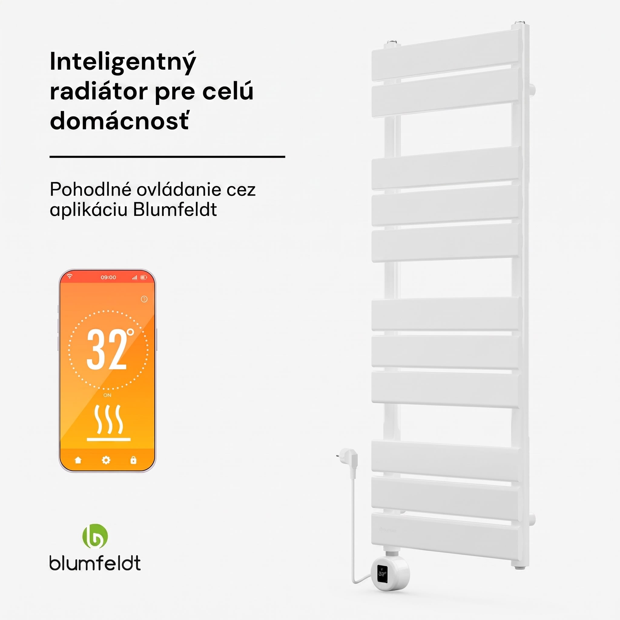 Blumfeldt Fairmont Smart, radiátor, 107 x 50 cm, 800 W – Obrázok 2