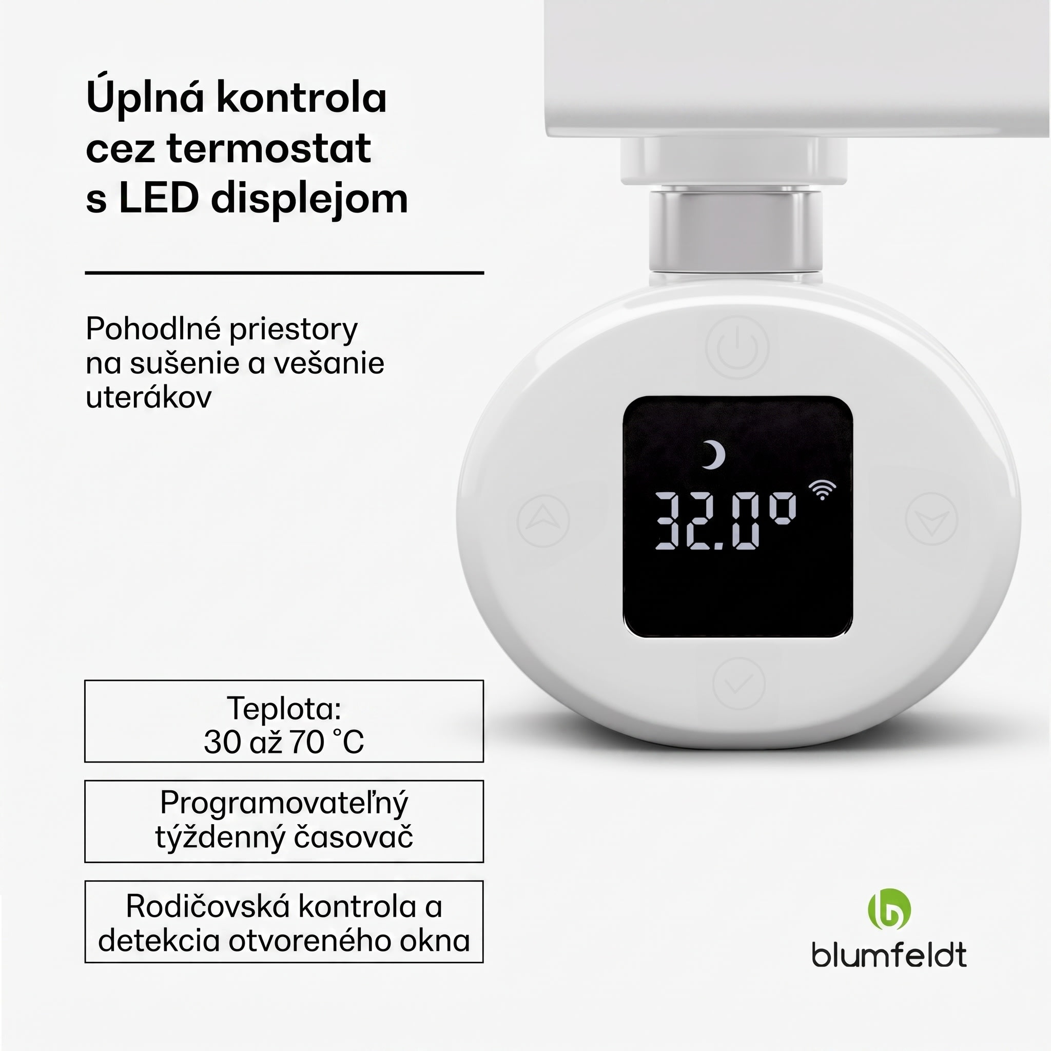Blumfeldt Fairmont Smart, radiátor, 107 x 50 cm, 800 W – Obrázok 5