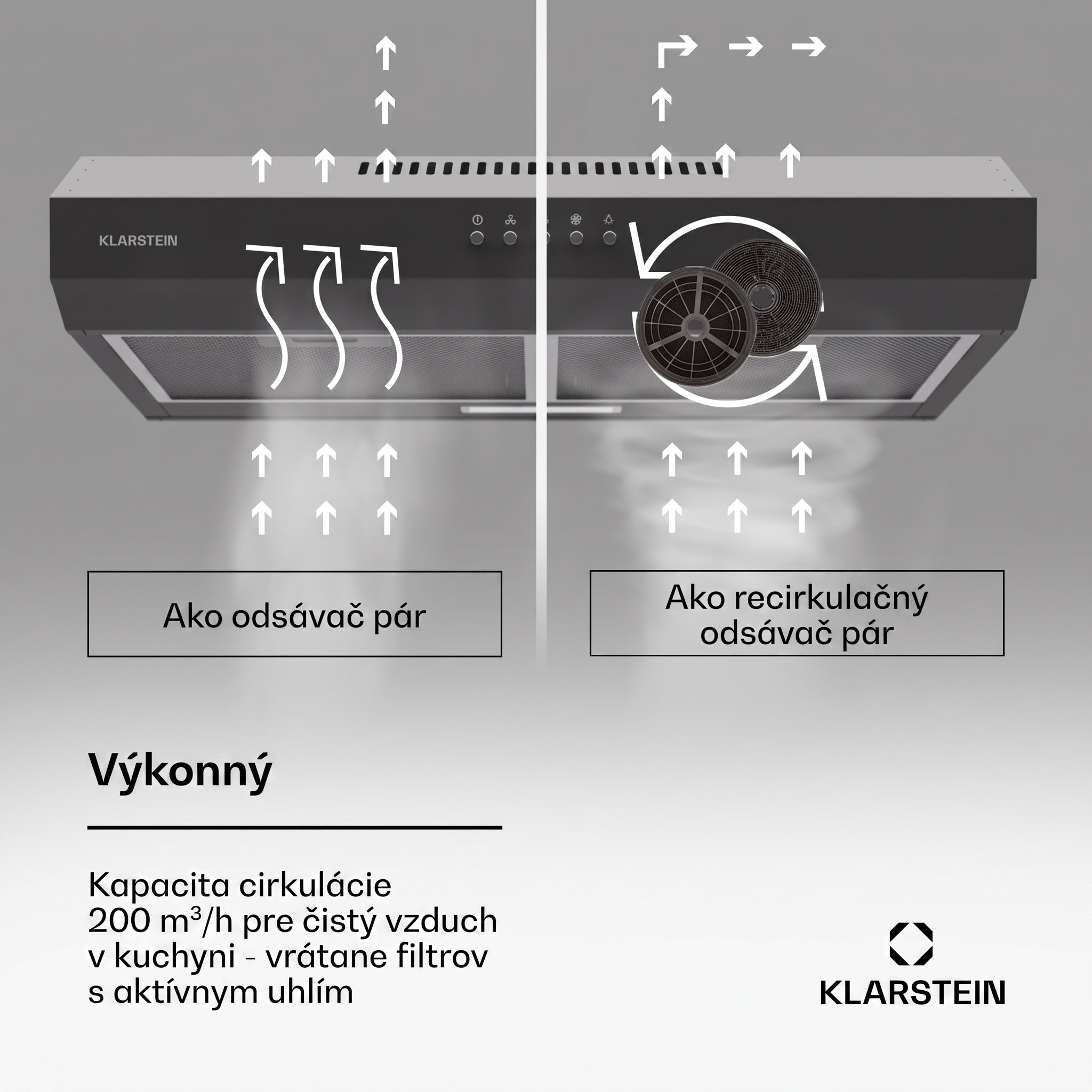 Klarstein Contempo 60 podstavná digestorová kapucňa 60 cm 200 m³/h LED nerez akryl – Obrázok 3