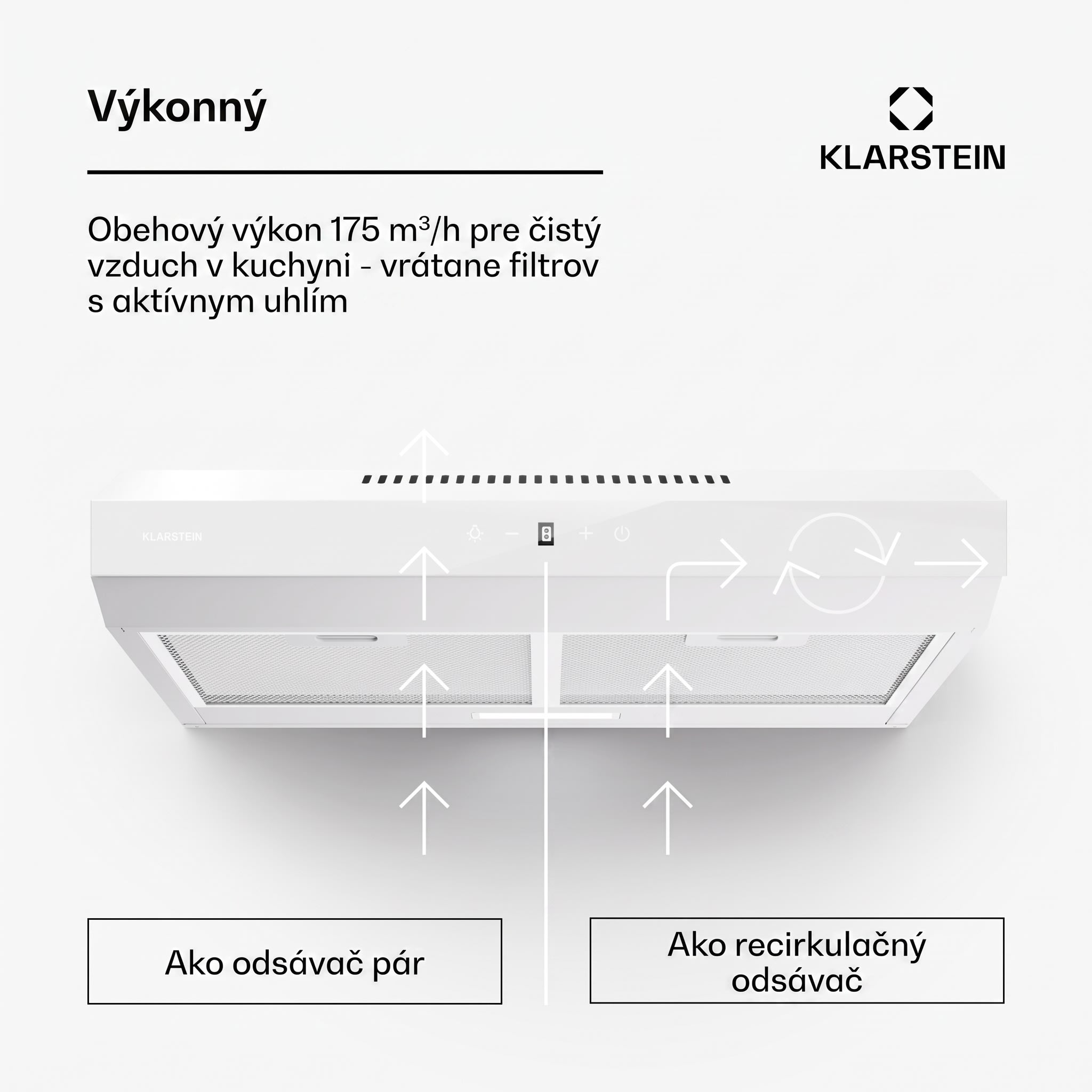 Klarstein Contempo Neo, digestor, podskrinkový, recirkulácia, 199 m³/h, SenseControl, integrované dotykové ovládanie, nehrdzavejúca oceľ / akrylové sklo – Obrázok 3