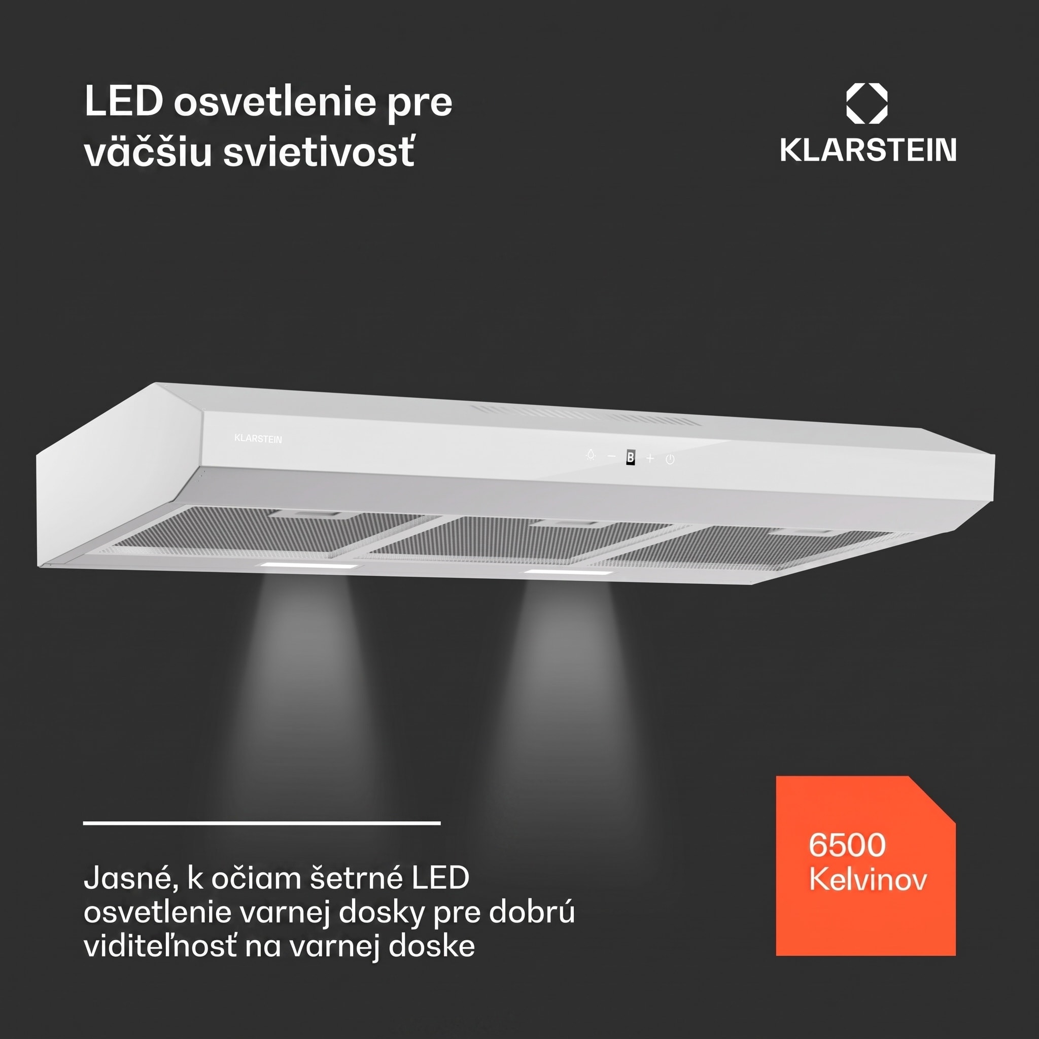 Klarstein Contempo Neo, digestor, podskrinkový, recirkulácia, 192 m³/h, SenseControl, integrované dotykové ovládanie, nehrdzavejúca oceľ / akrylové sklo – Obrázok 4