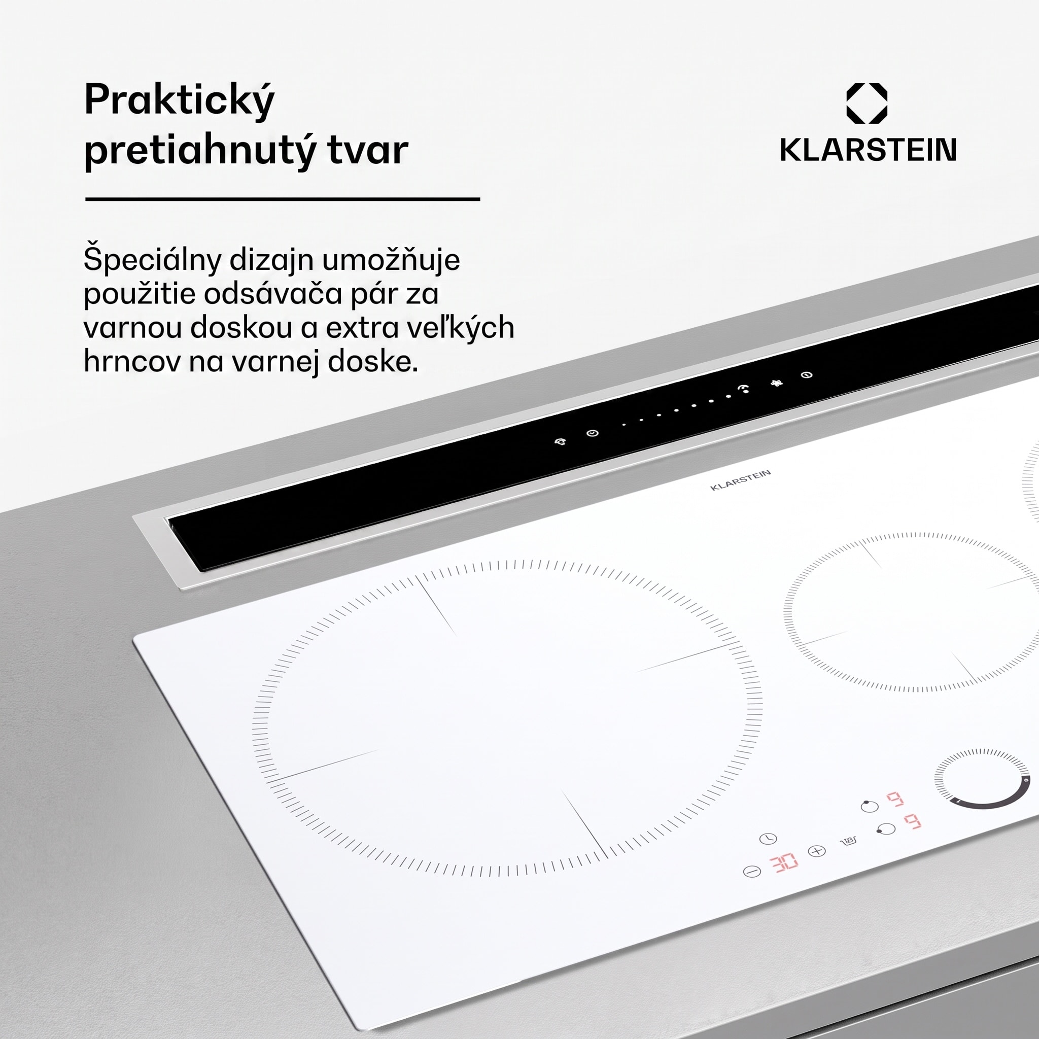Klarstein Delicatessa 80, vstavaná indukčná varná doska, 3 zóny, 6000 W, Paella zóna, sklokeramika – Obrázok 2