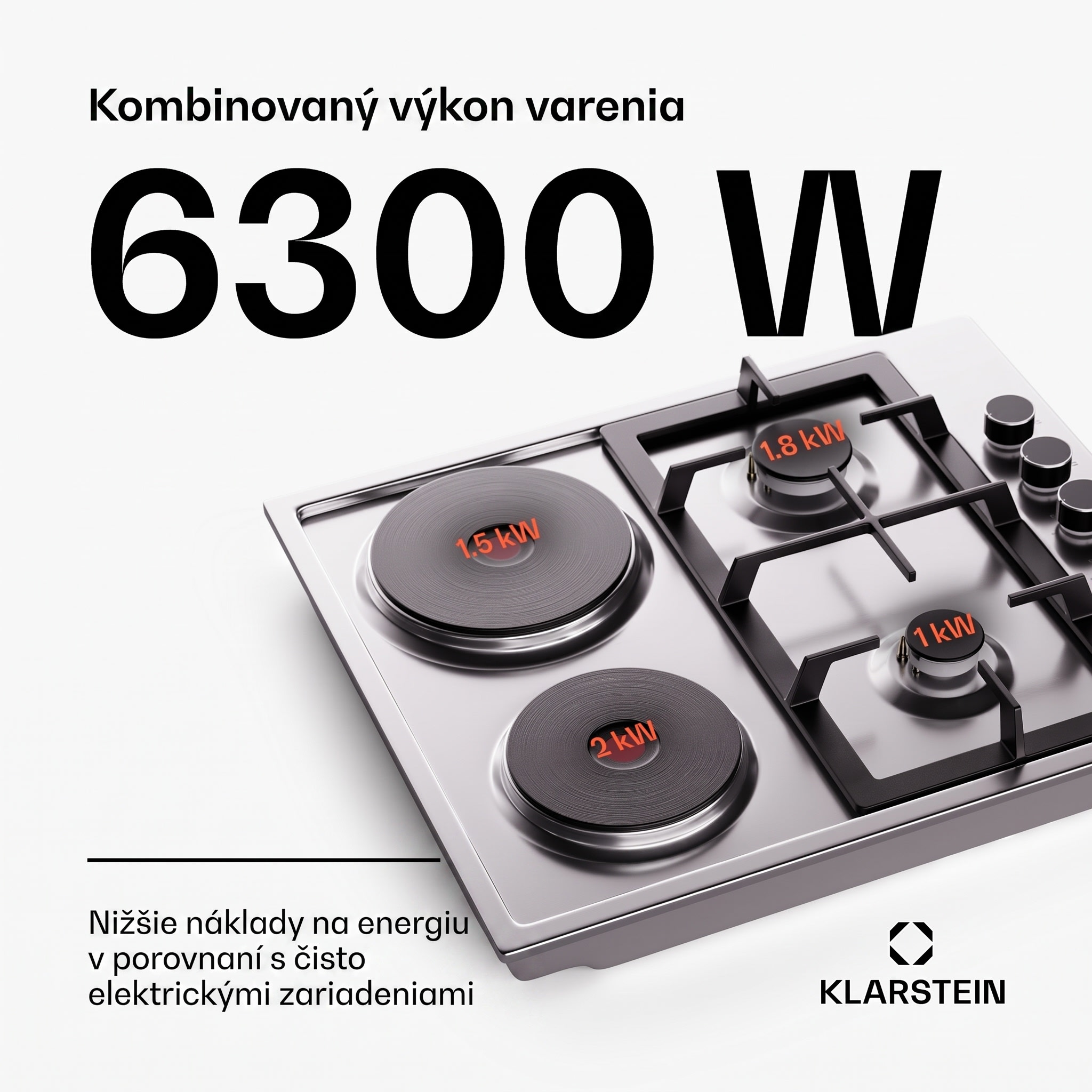 Klarstein MultiChef 4 varná doska elektrická a plynová 4 varné zóny 2 plynové horáky 2 elektrické varné dosky – Obrázok 3