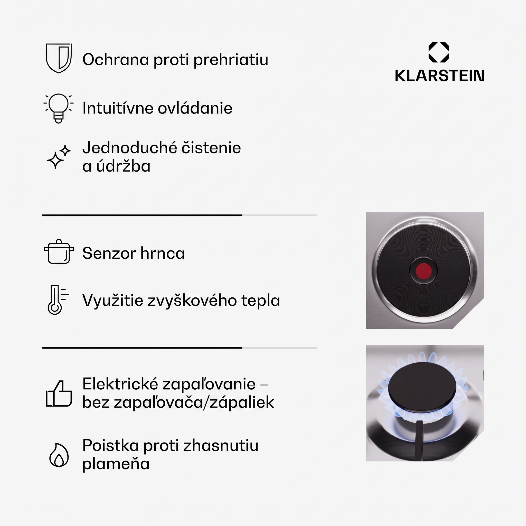 Klarstein MultiChef 4 varná doska elektrická a plynová 4 varné zóny 2 plynové horáky 2 elektrické varné dosky – Obrázok 4