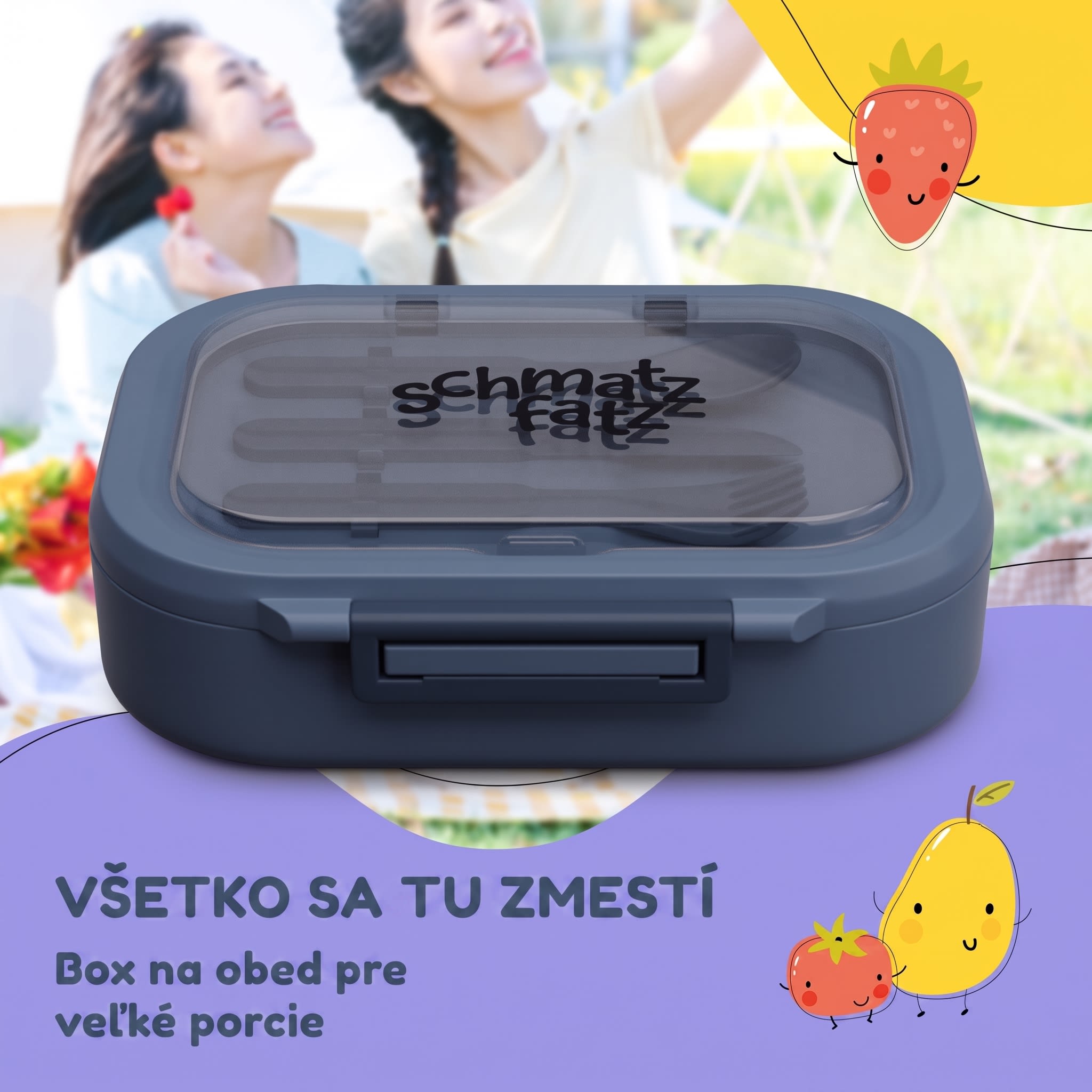 Klarstein Bunko plastový desiatový box s 3 priehradkami – Obrázok 2