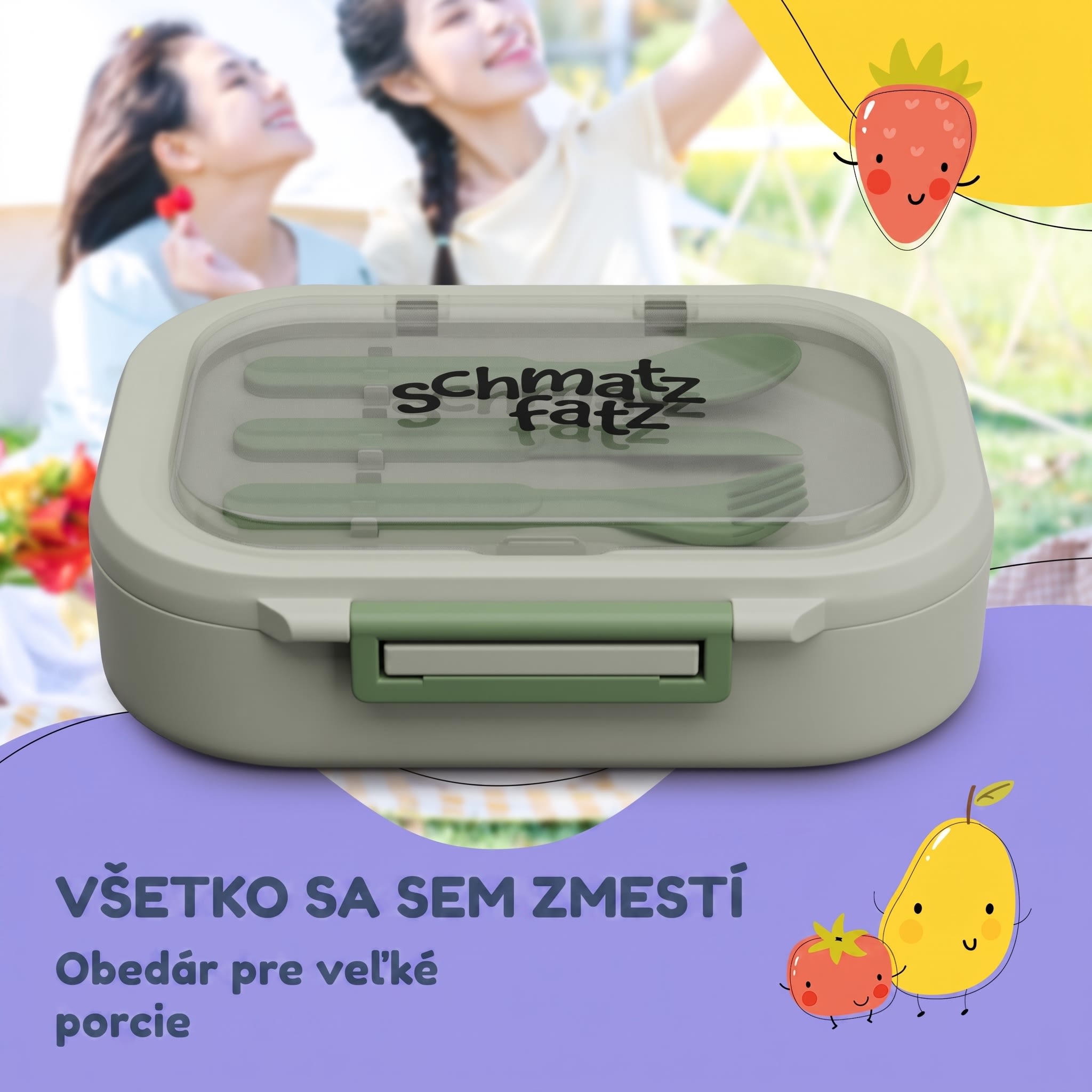 Klarstein Bunko plastový desiatový box s 3 priehradkami – Obrázok 2