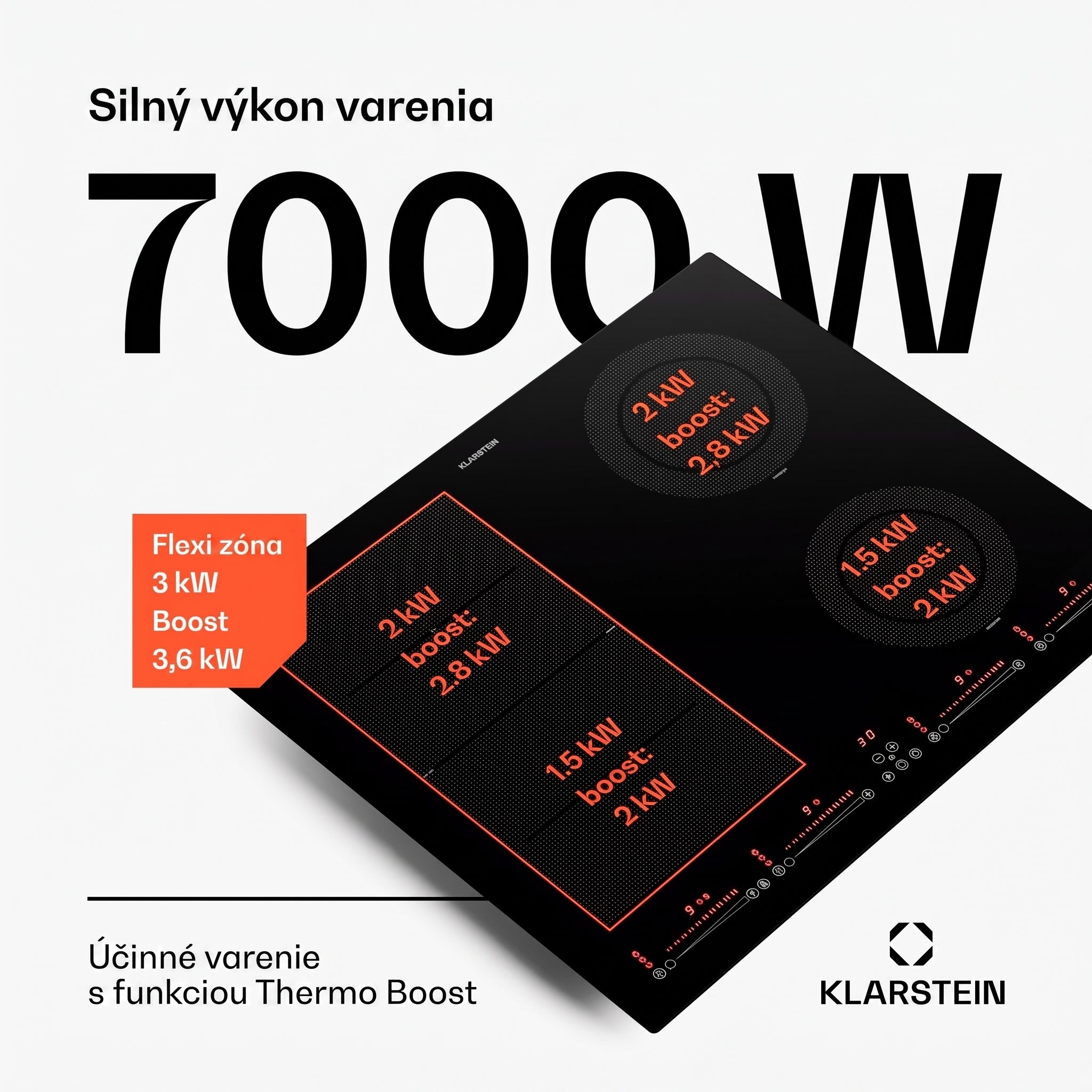 Klarstein Masterzone 60 Hybrid, indukčná varná doska, vstavaná, max. 9600 W, 4 Flex zóny, technológia ThermoBoost, Smart Flex – Obrázok 3