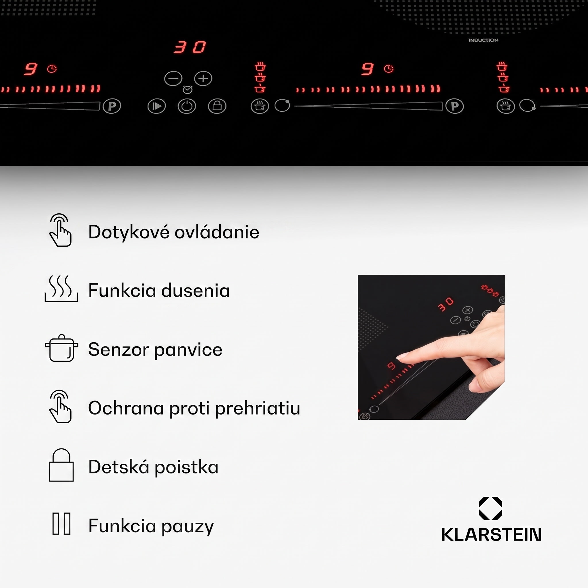 Klarstein Masterzone 60 Hybrid, indukčná varná doska, vstavaná, max. 9600 W, 4 Flex zóny, technológia ThermoBoost, Smart Flex – Obrázok 5