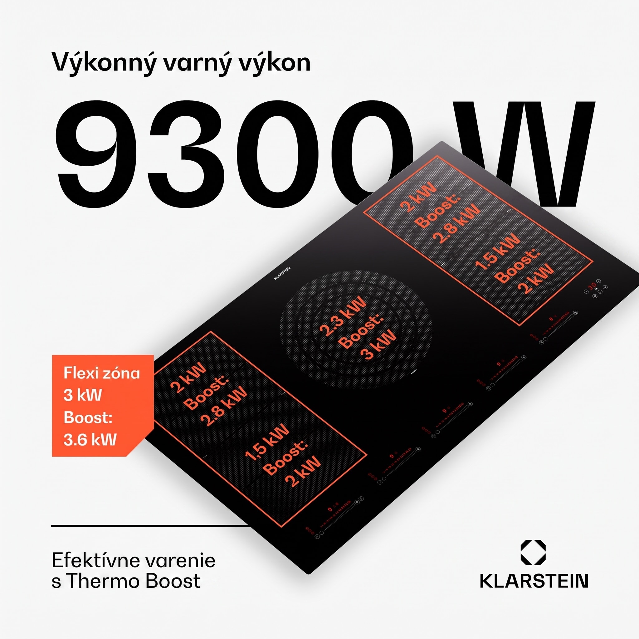 Klarstein Masterzone 90 Flex, indukčná varná doska, max. 12 600 W, vstavaná, 5 zón, 2 Flex zóny, technológia ThermoBoost, Smart Flex – Obrázok 3
