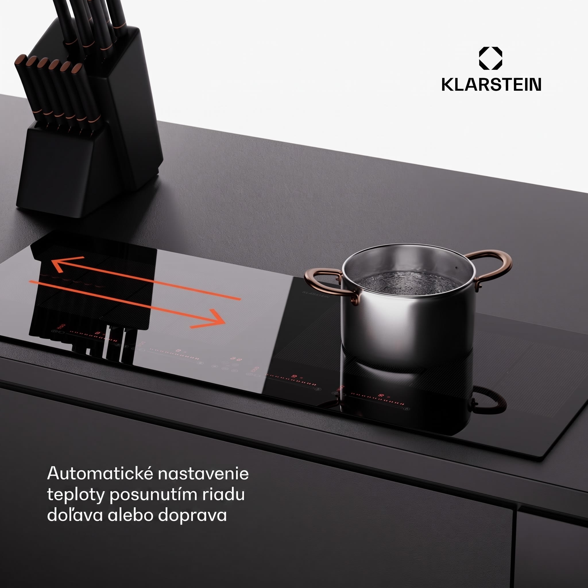 Klarstein Masterzone 90 Slim Flex, indukčná varná doska, max. 7200 W, vstavaná, 4 zóny, 2 Flex zóny, technológia ThermoBoost, Smart Flex – Obrázok 4