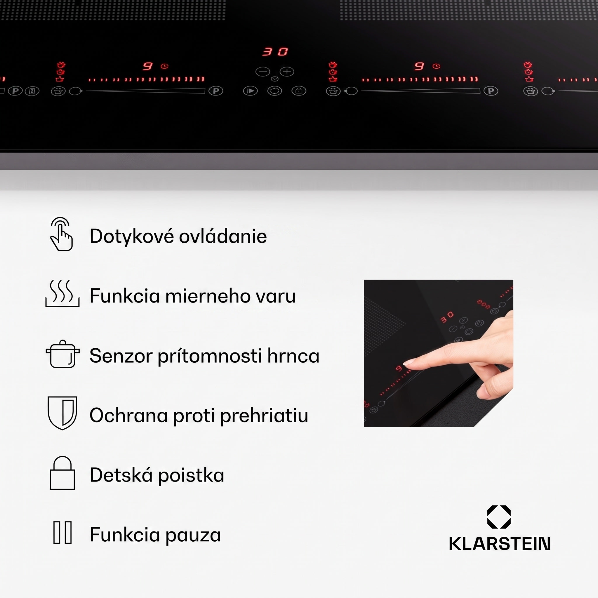 Klarstein Masterzone 90 Slim Flex, indukčná varná doska, max. 7200 W, vstavaná, 4 zóny, 2 Flex zóny, technológia ThermoBoost, Smart Flex – Obrázok 5
