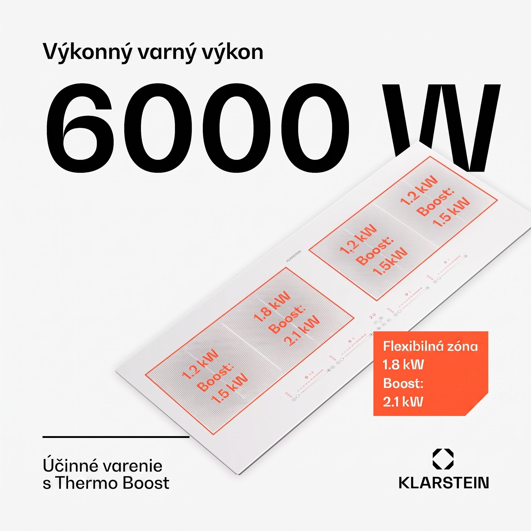 Klarstein Masterzone 90 Slim Flex, indukčná varná doska, max. 7200 W, vstavaná, 4 zóny, 2 Flex zóny, technológia ThermoBoost, Smart Flex – Obrázok 3